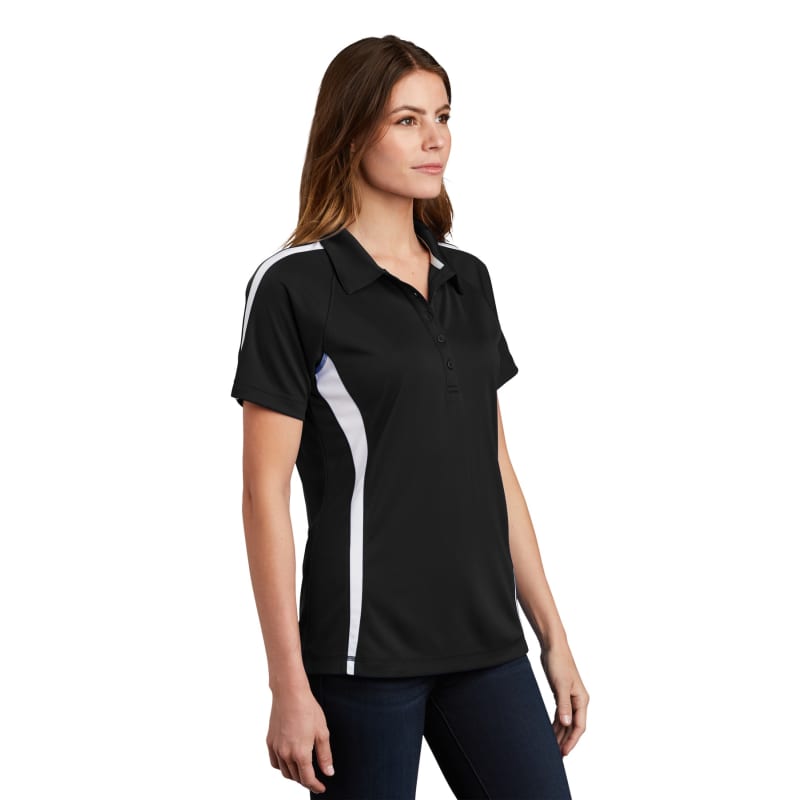 Sport-Tek Women's PosiCharge Micro-Mesh Colorblock Polo. 21