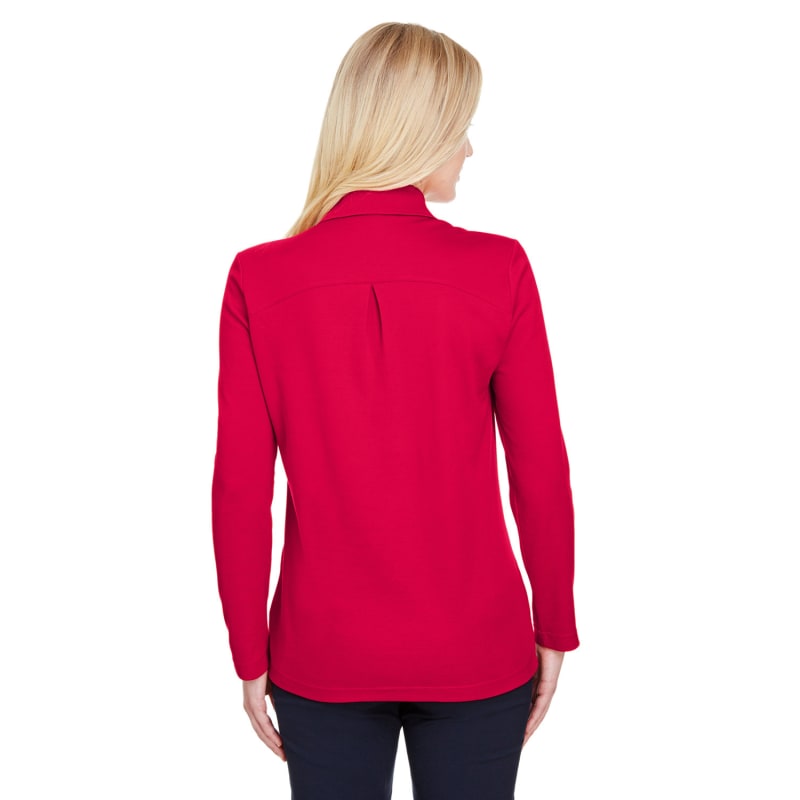 Devon & Jones CrownLux Performance™ Ladies' Plaited Long Sleeve Polo 9