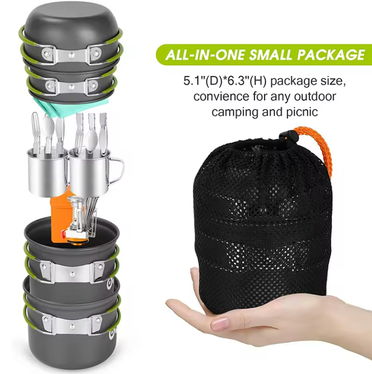 All-in-One Camping Cookware Mess Kit 4