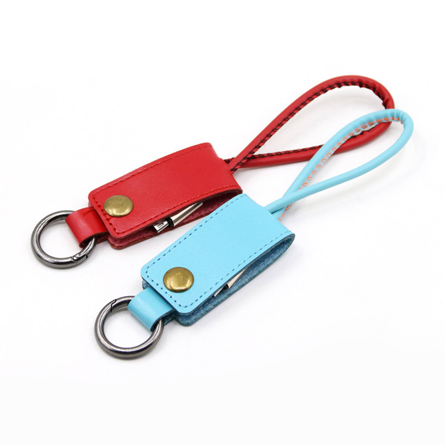 PU leather Data Charger Cable Keychain 3