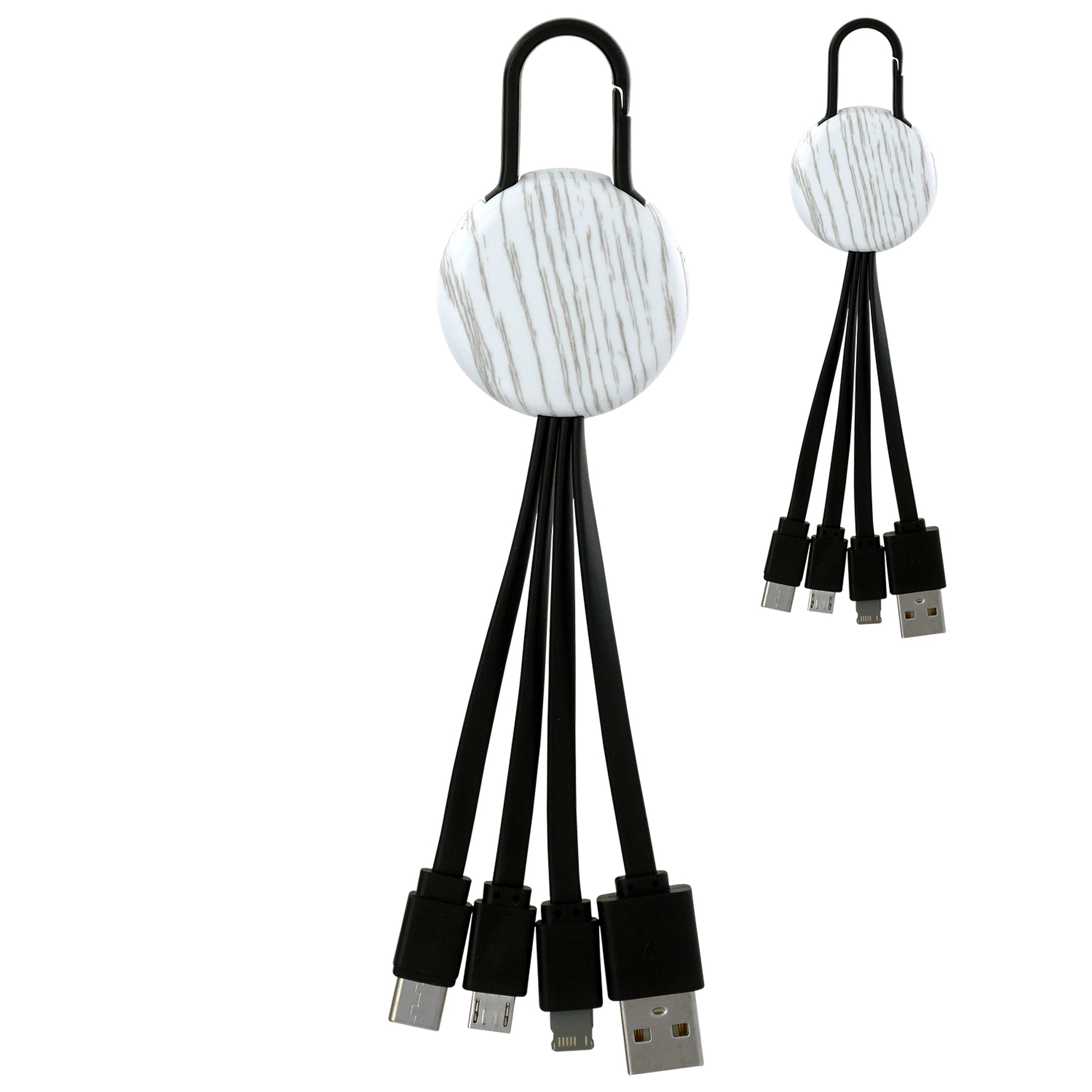 WHITE WOOD CLIP 3 IN 1 CHARGING CABLE 2