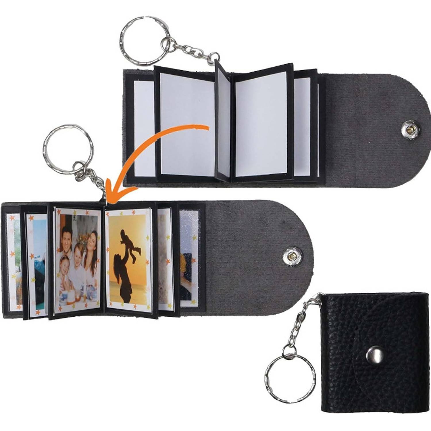 Personalized Mini PU Leather Picture Keychain 3