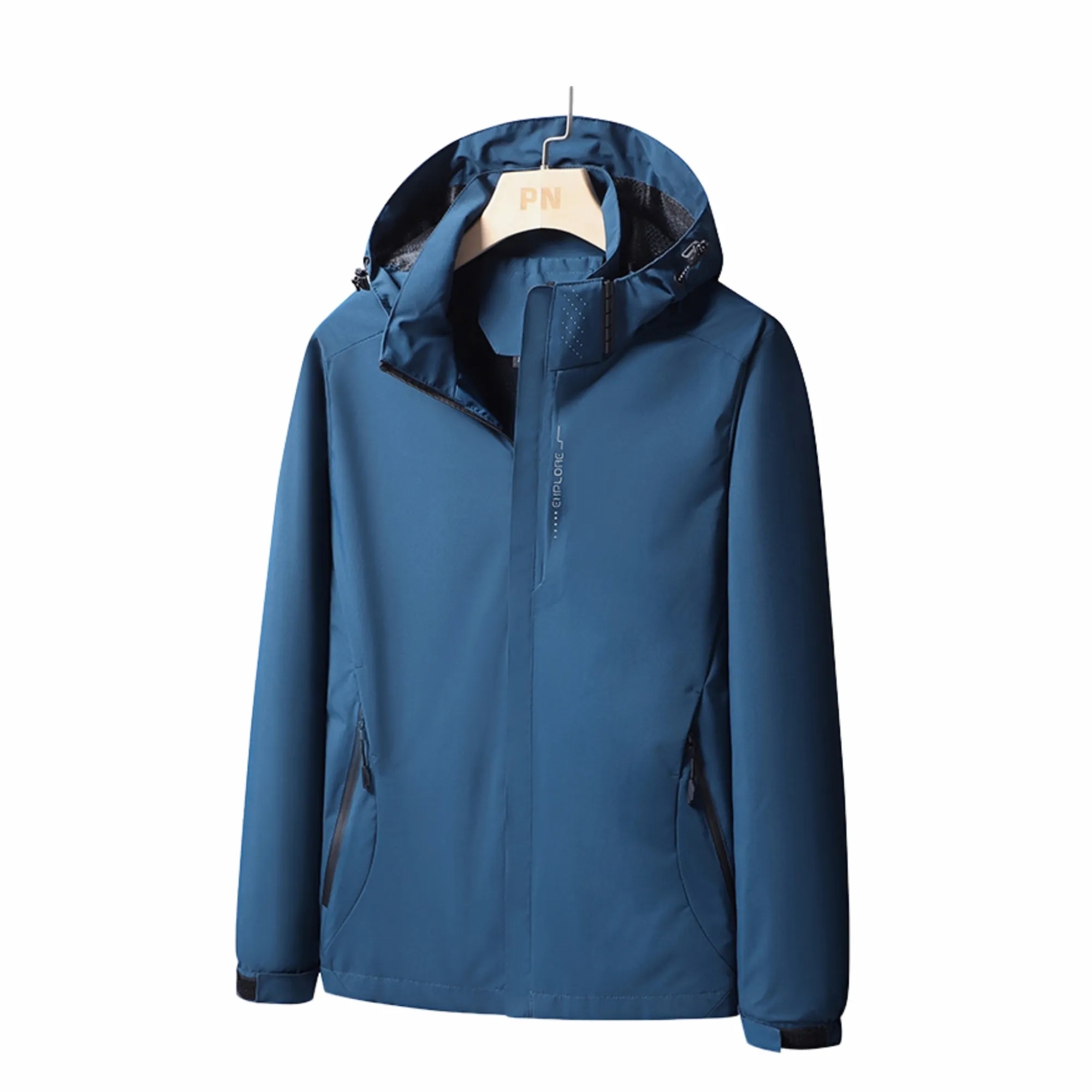 Unisex Outdoor Hooded Single-Layer 3-Proof Hiking Jacket 9