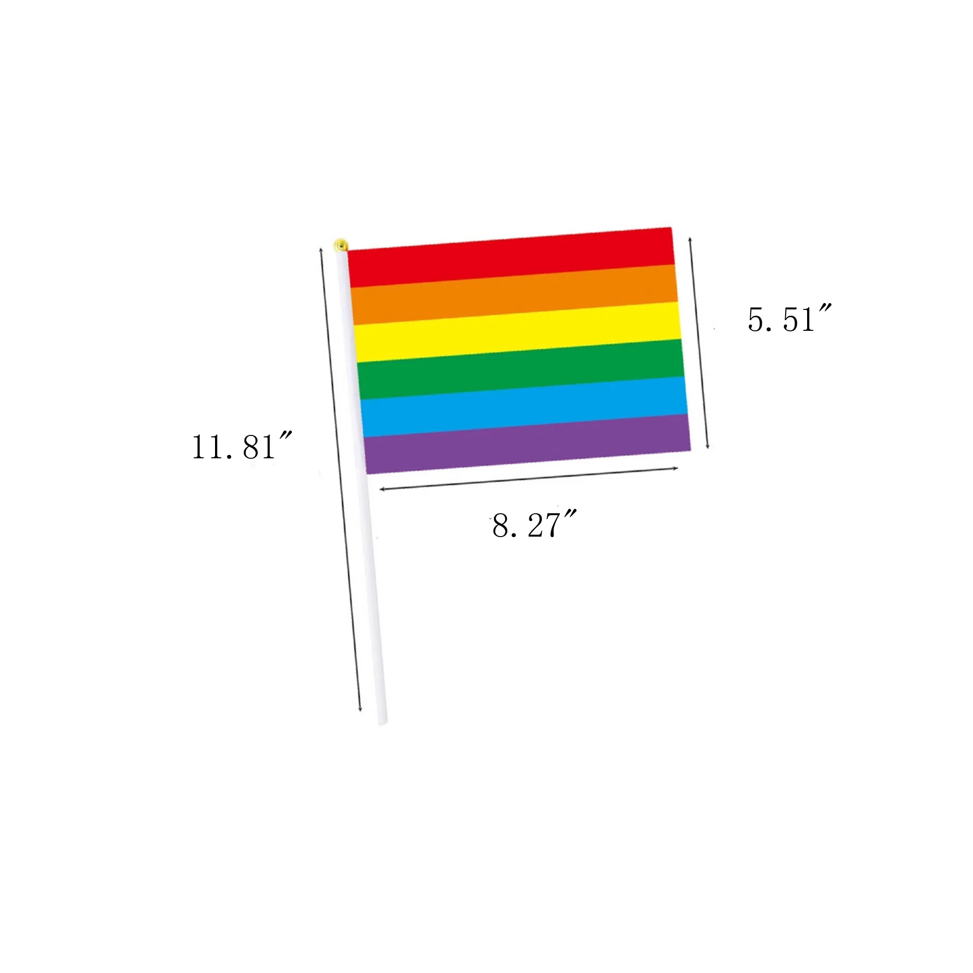 Six-Color Rainbow Hand-Waved Flag 2