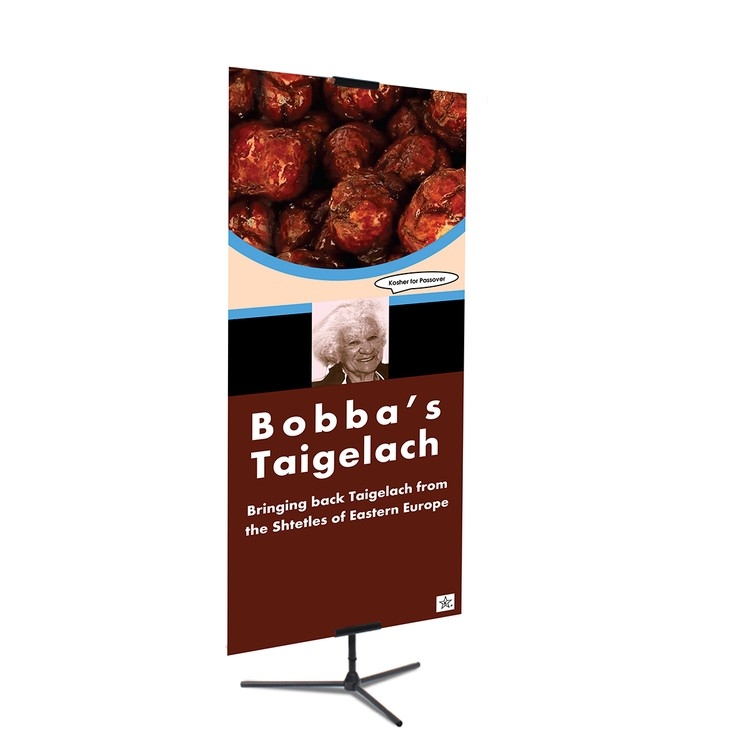 Adjustable Banner Stand, 33" x 84" Polyester Blend Fabric Banner, Single-Sided 2