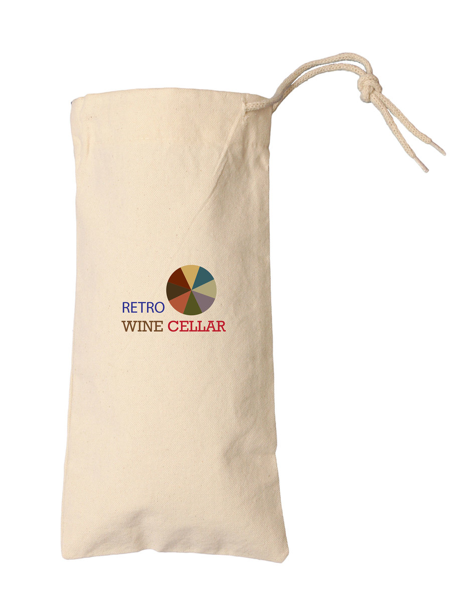 Cotton Canvas Drawstring Wine Tote Bag - 6.25" x 13"