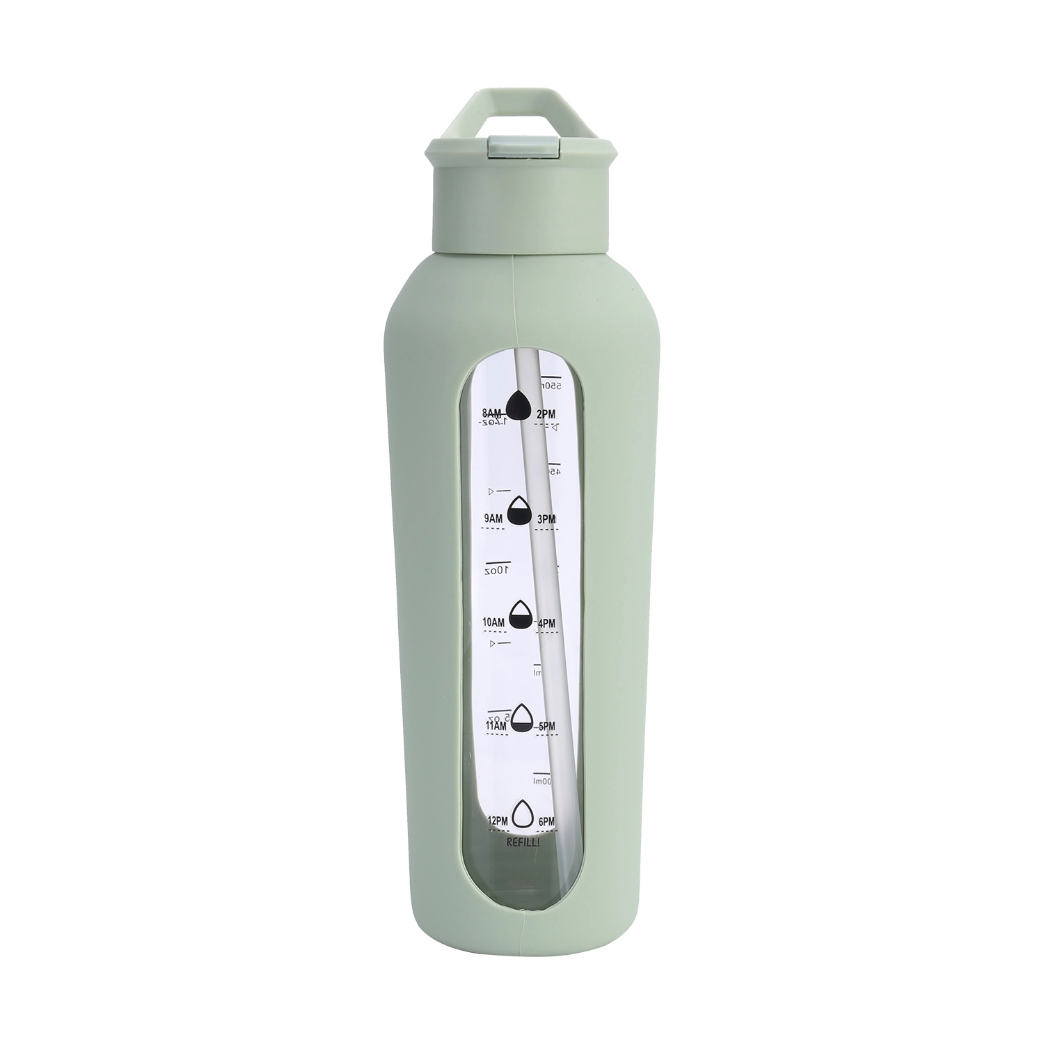 24 oz Glass Water Bottle With Time Marker 6