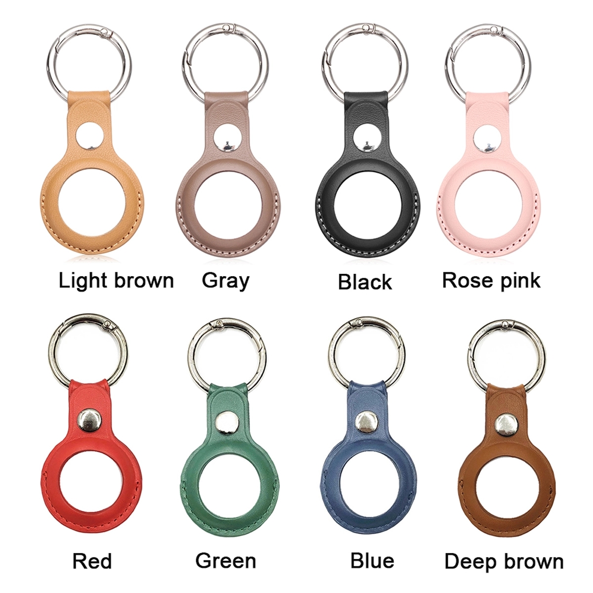 Leather Airtags Keychain Protective Cover 3