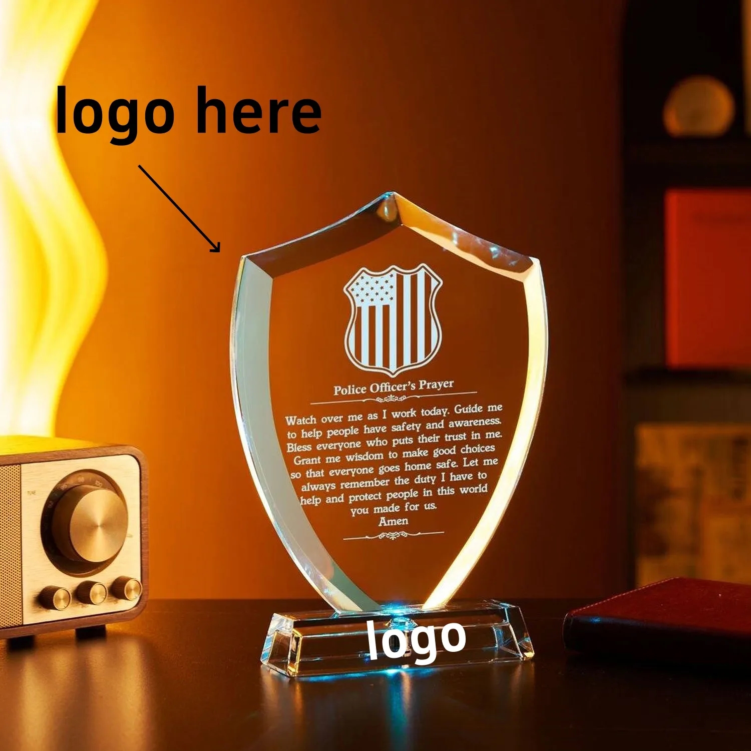 Crystal Awards Glass Trophy Souvenir Gifts Customized 3