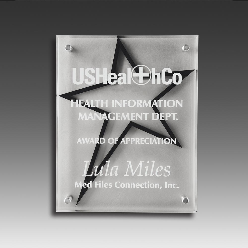 3-Dimensional Beveled Star Stand Out Plaque (8"x10"x1") 1