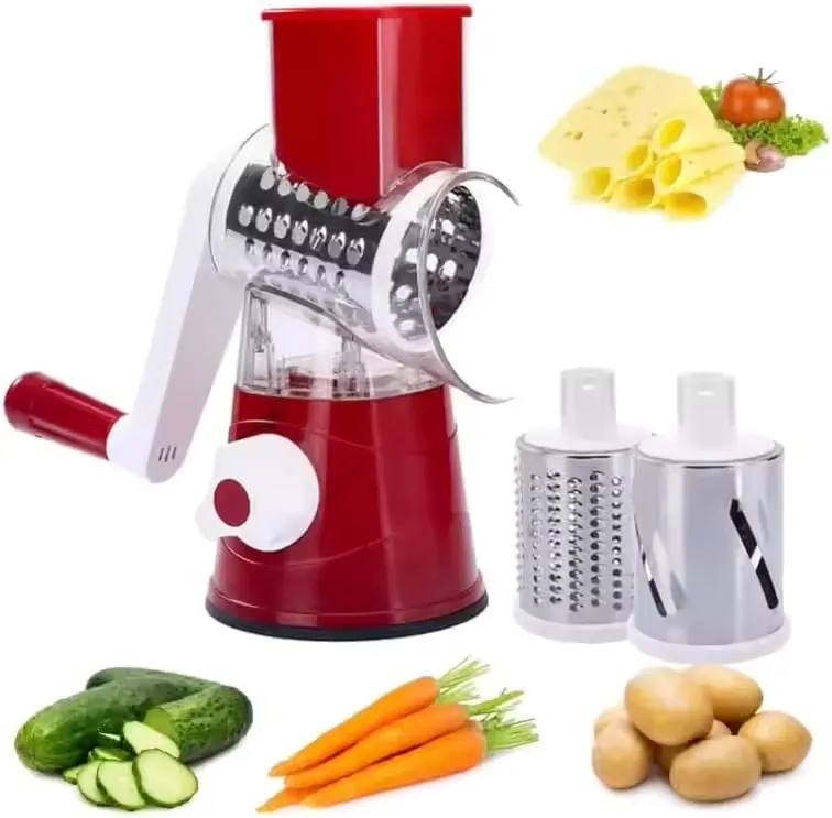 Manual Multifunction Vegetable Slicer W/ Drum Grater 2