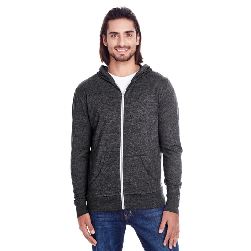 Threadfast Apparel Unisex Triblend Full-Zip Light Hoodie 10
