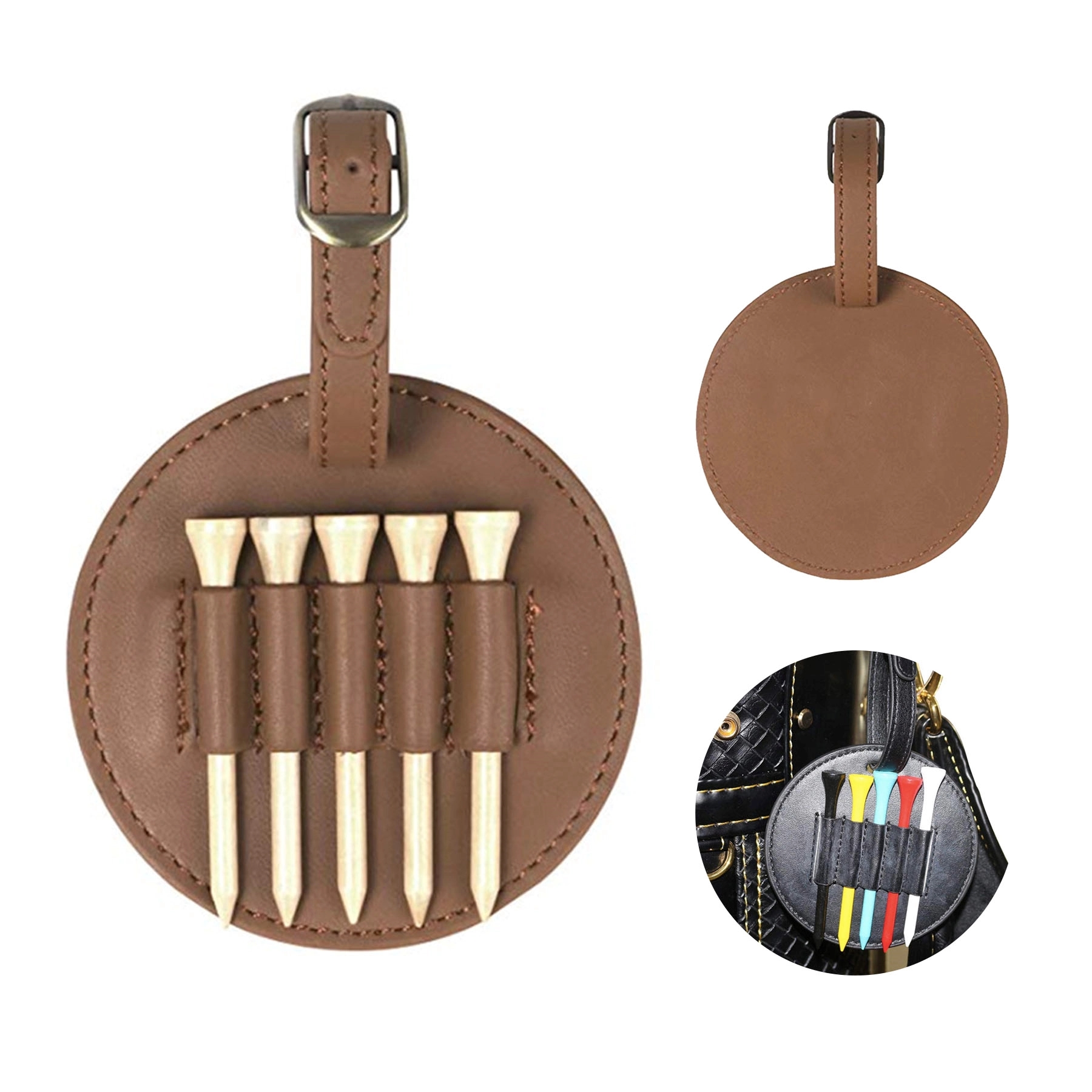 PU Leather Golf Tees Case 4