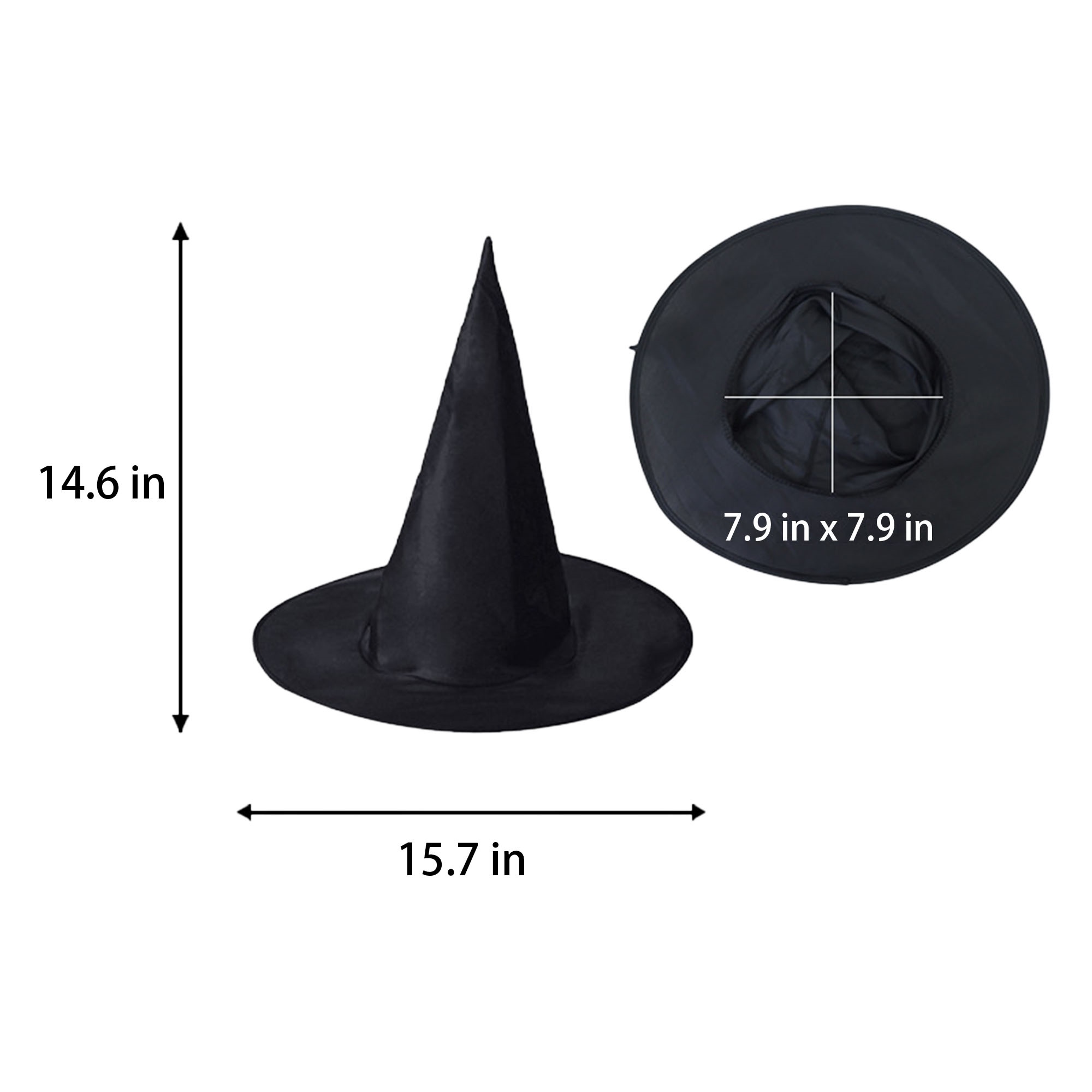 Black Halloween Witch Hat Party Cap 2