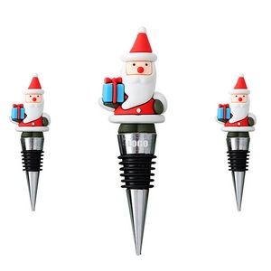 Festive Santa Claus PVC Wine Cork Bottle Stopper 5