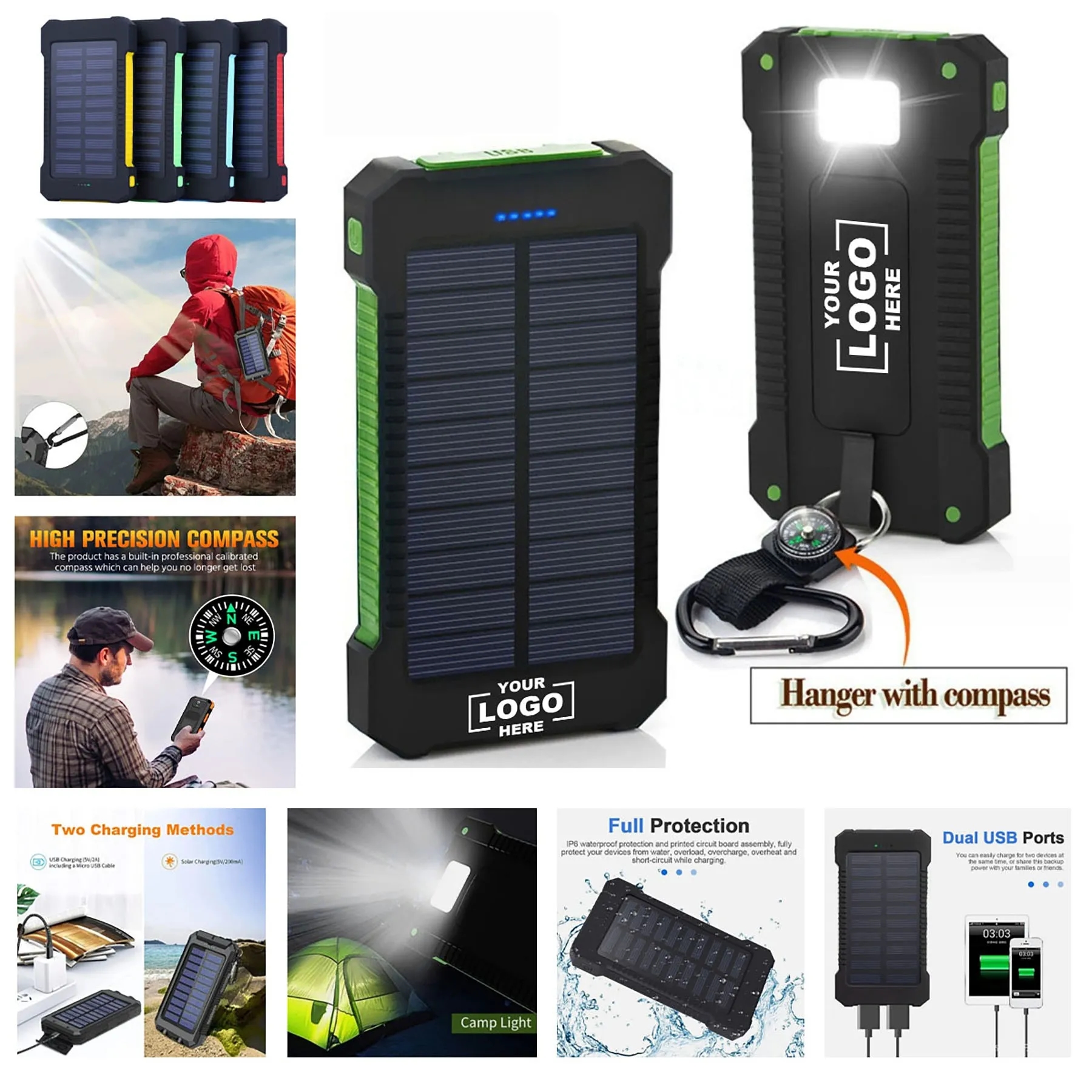 Solar Mobile Power 8000mAh With Outdoor Compass 4