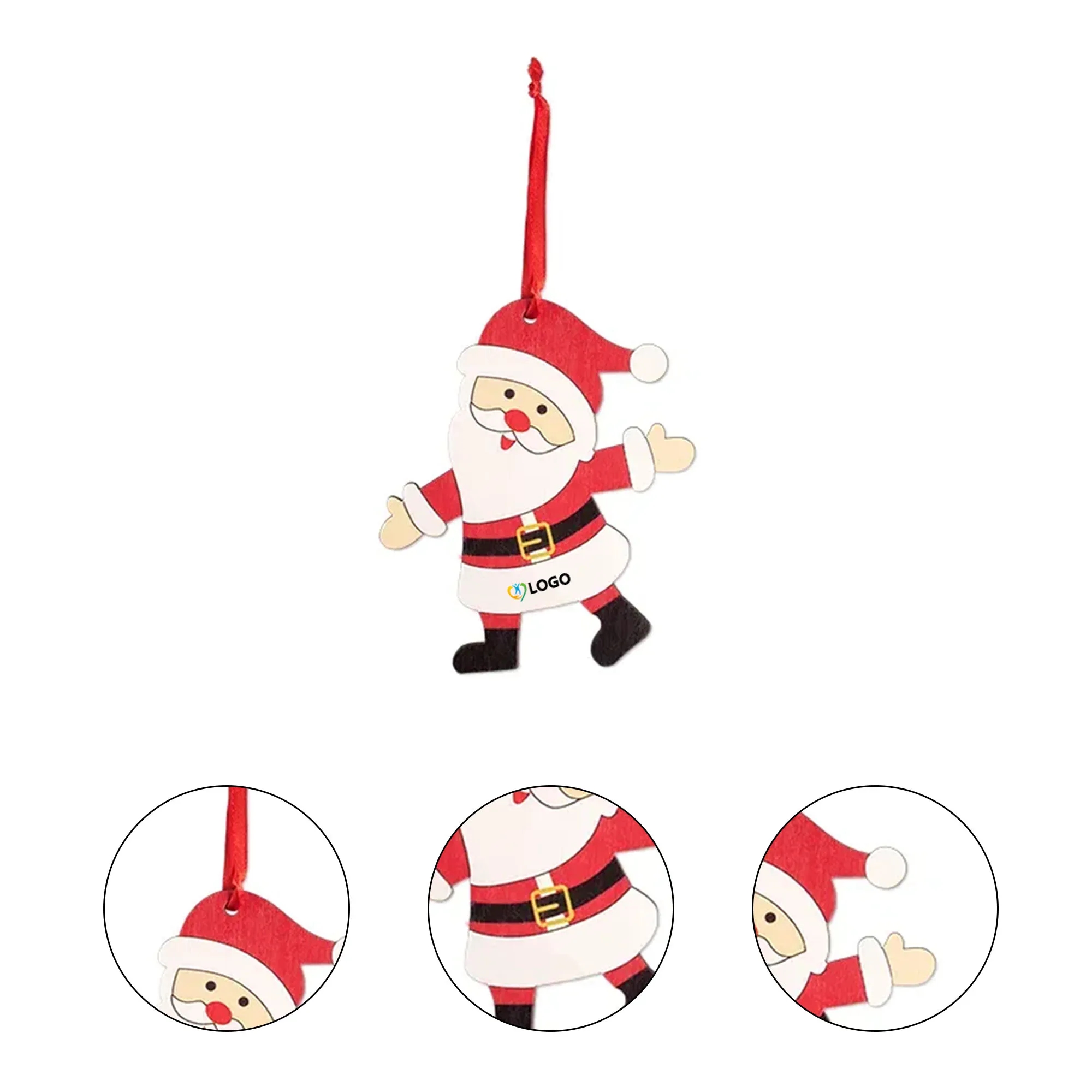 Wooden Santa Ornament 4