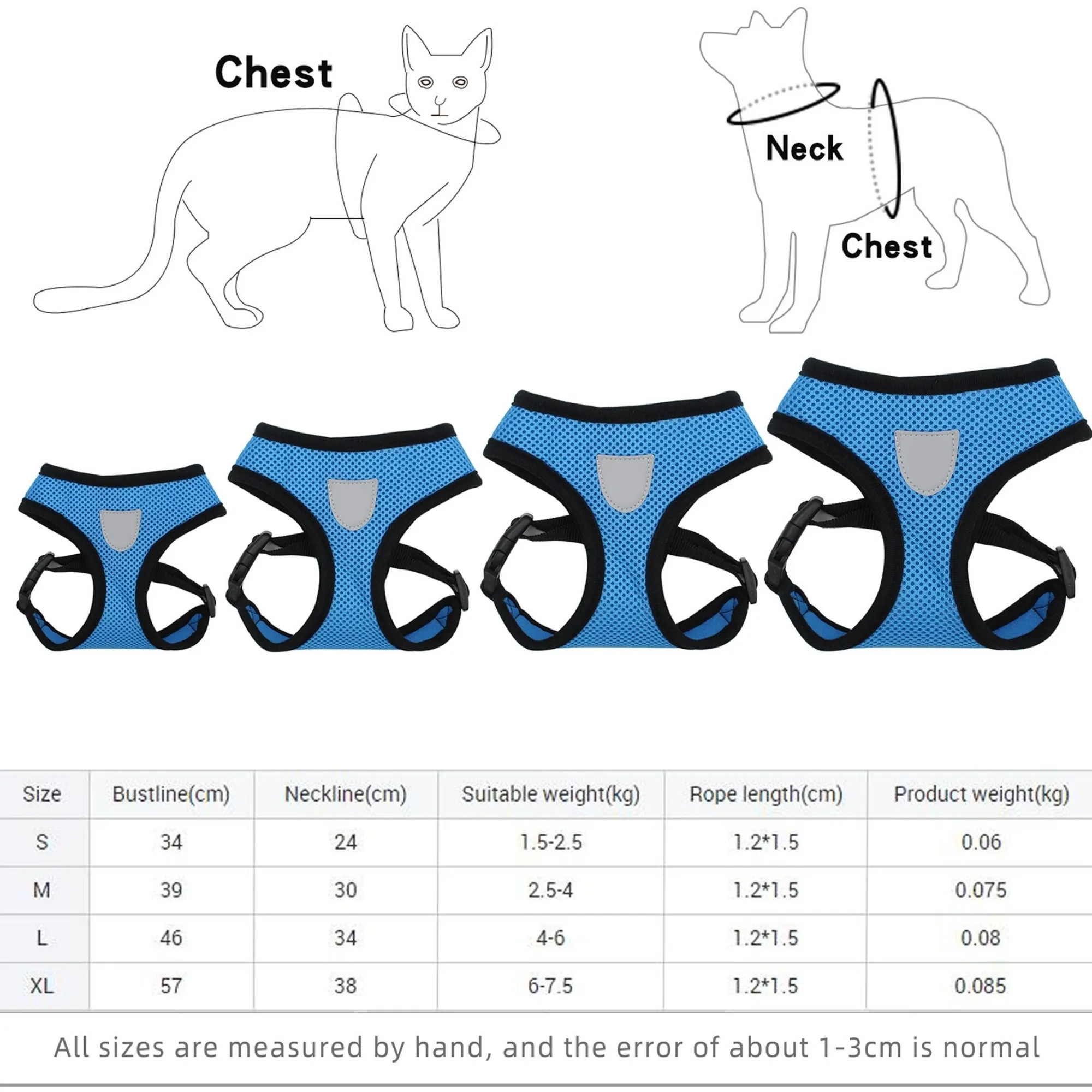 Breathable Mesh Pet Harness Set 1