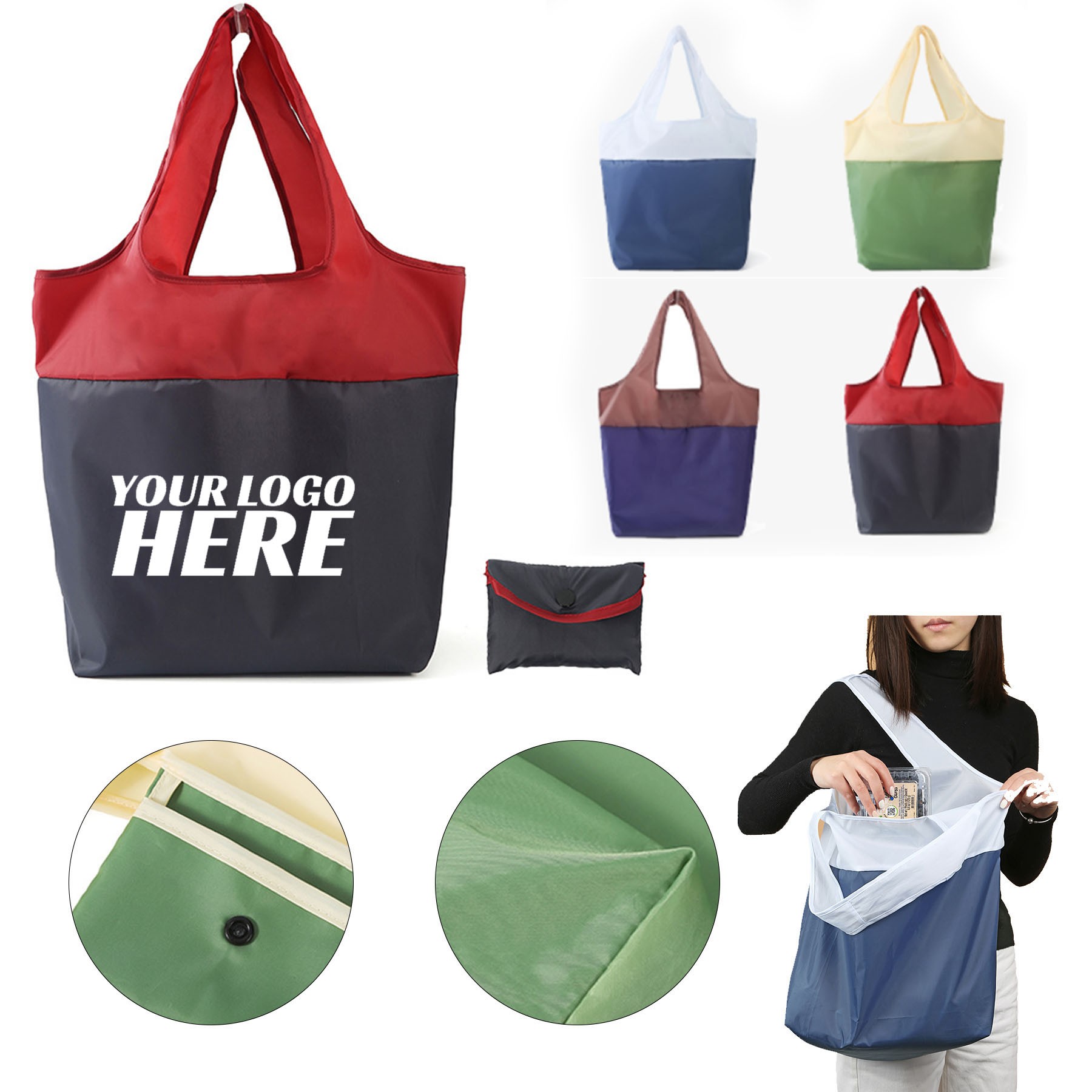Reusable Foldable Grocery Tote Bag