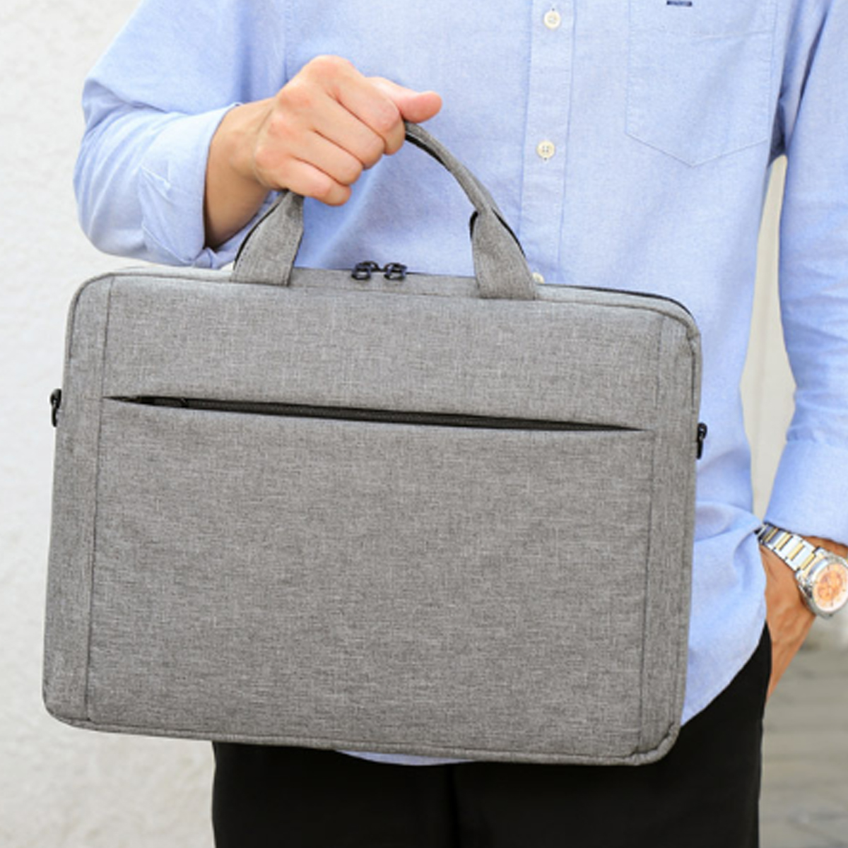 15.6" Laptop Briefcase with Luggage Trolley Sleeve 6