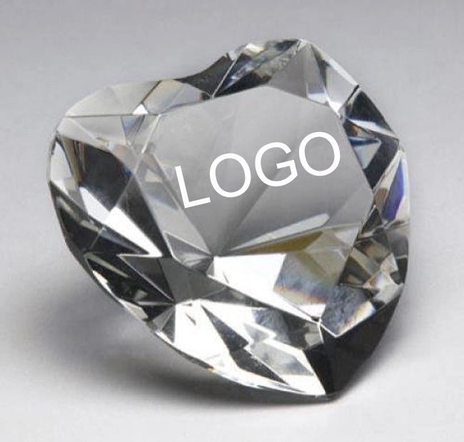 Crystal Heart Shaped Paperweight 2