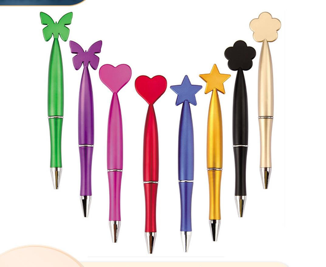 Single Ring Ballpoint Pen Butterfly Star Flower Heart Shape 1