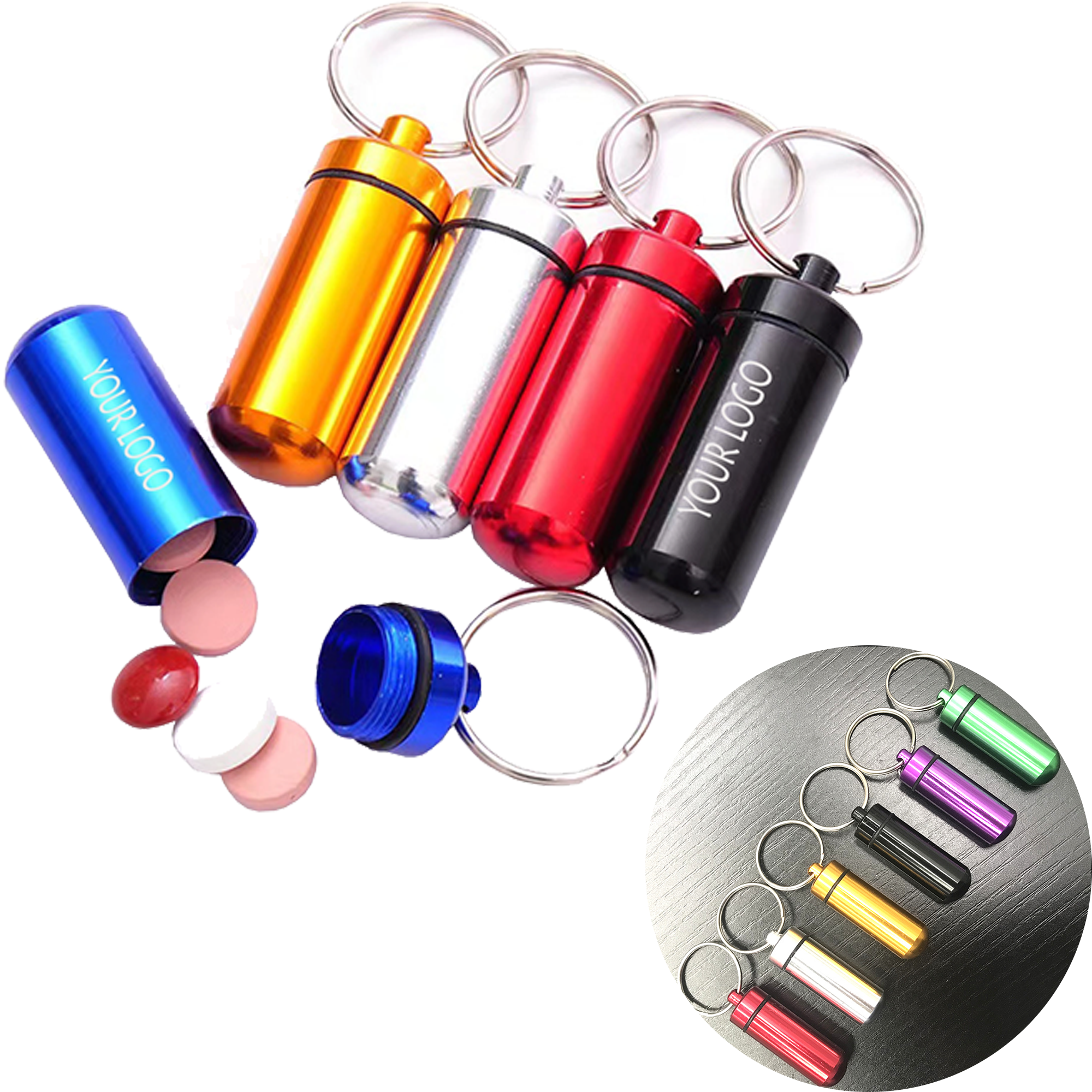 MOQ 50pcs Aluminum Mini Pill Bottle 2