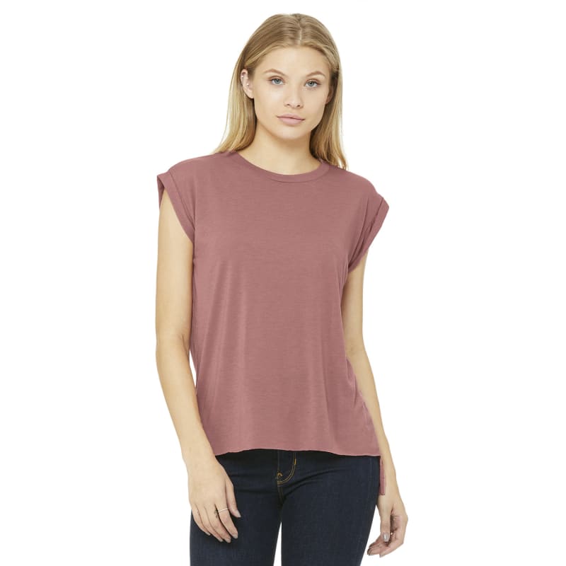 Bella + Canvas Ladies' Flowy Muscle T-Shirt With Rolled Cuff 13