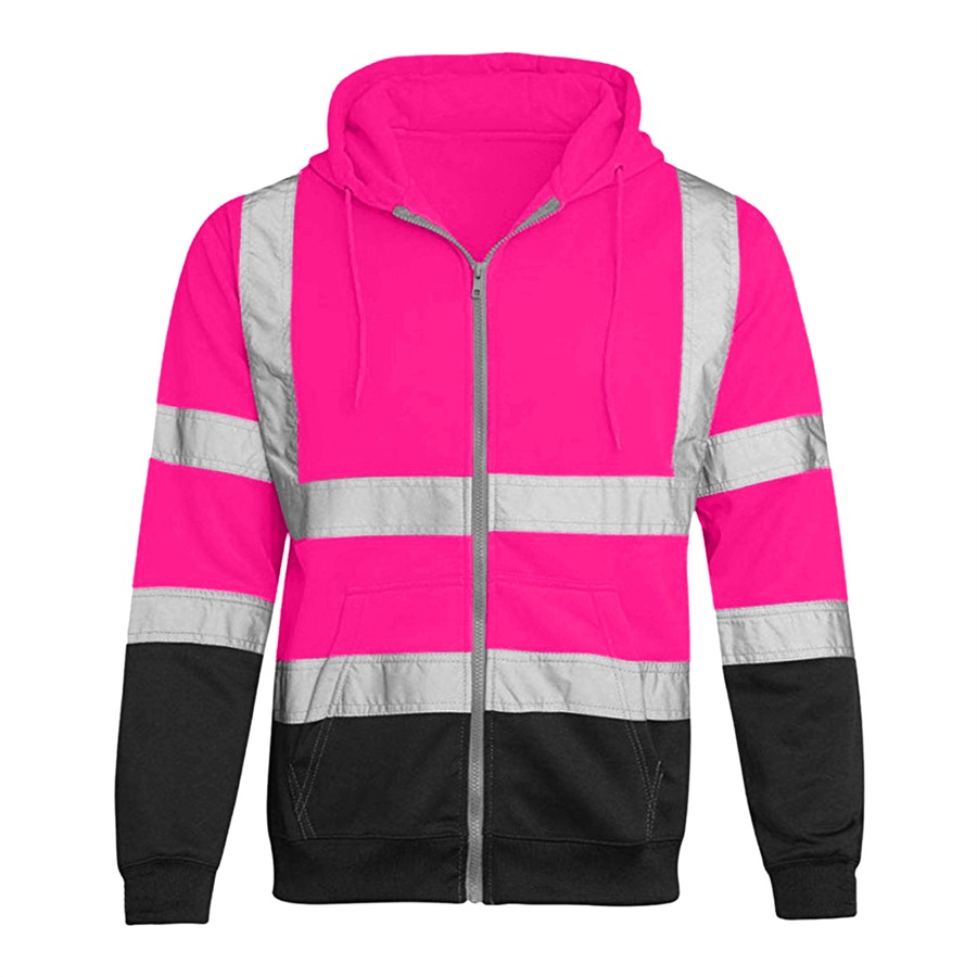 VISIPRO Reflective Colorblock Safety Full-Zip Hoodie - 280G 12