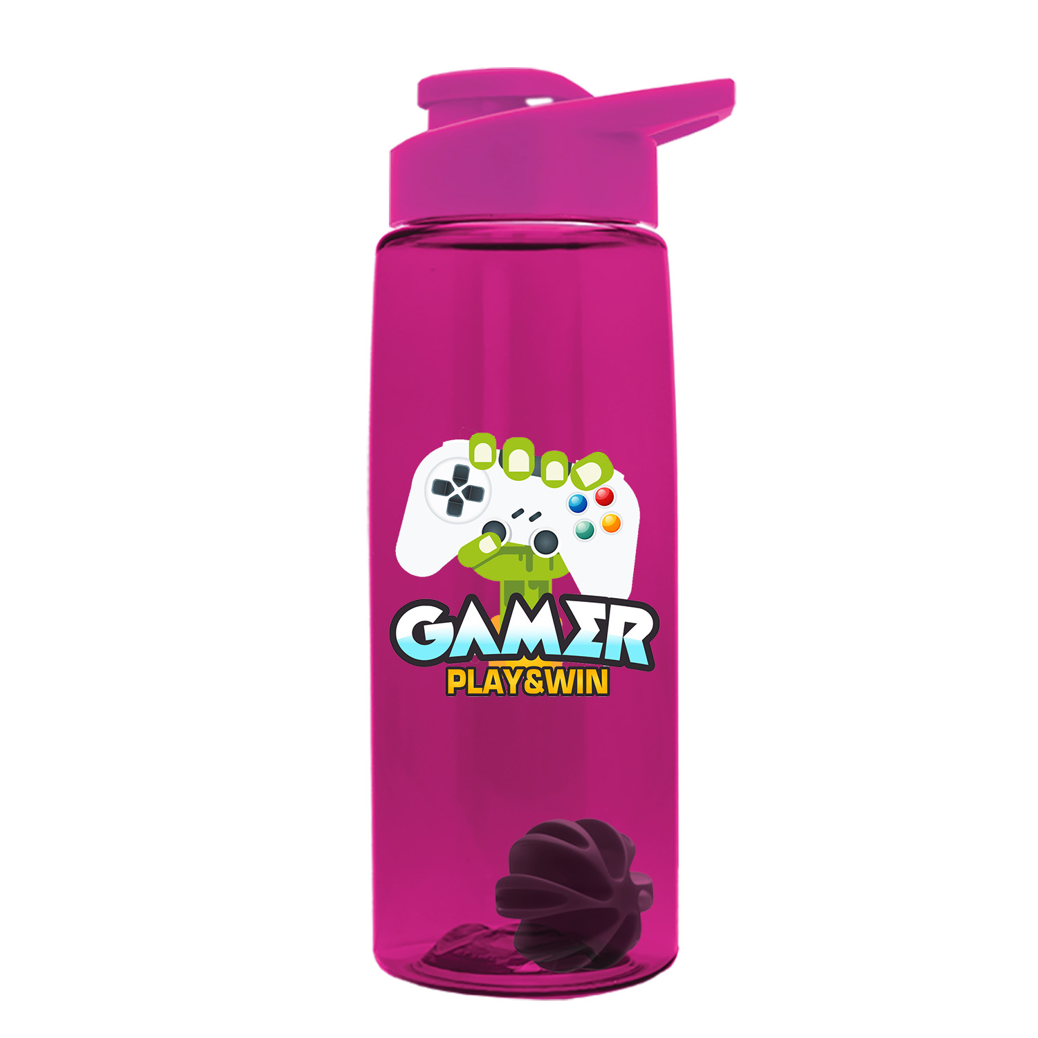 The Flair - 26 oz. Transparent Tritan Bottle with Drink thru , Mixing Ball, and Digital Imprint 3