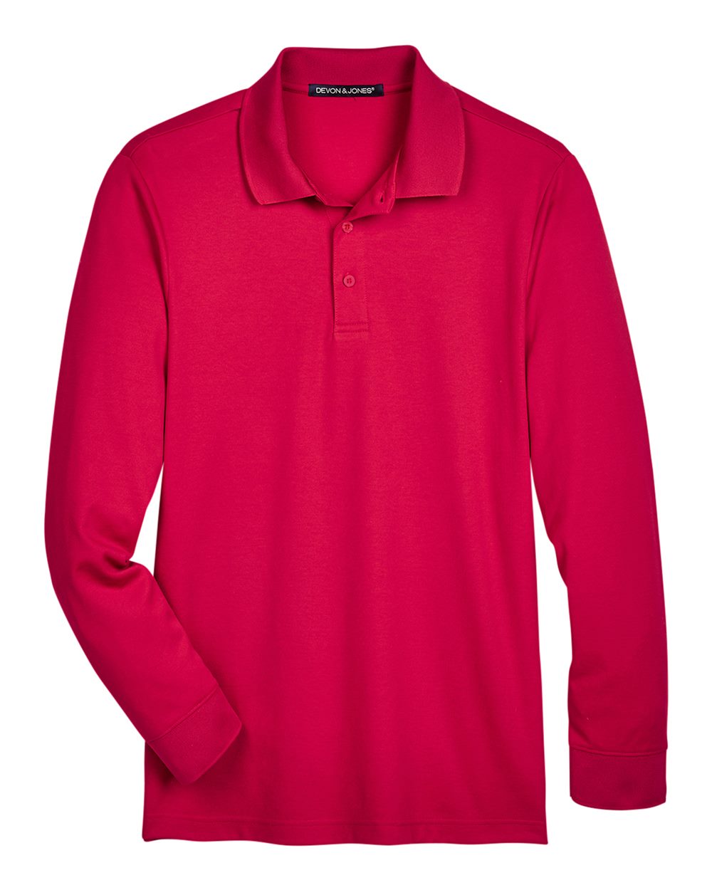 Men's Tall CrownLux Performance® Plaited Long Sleeve Polo - DG20LT 4