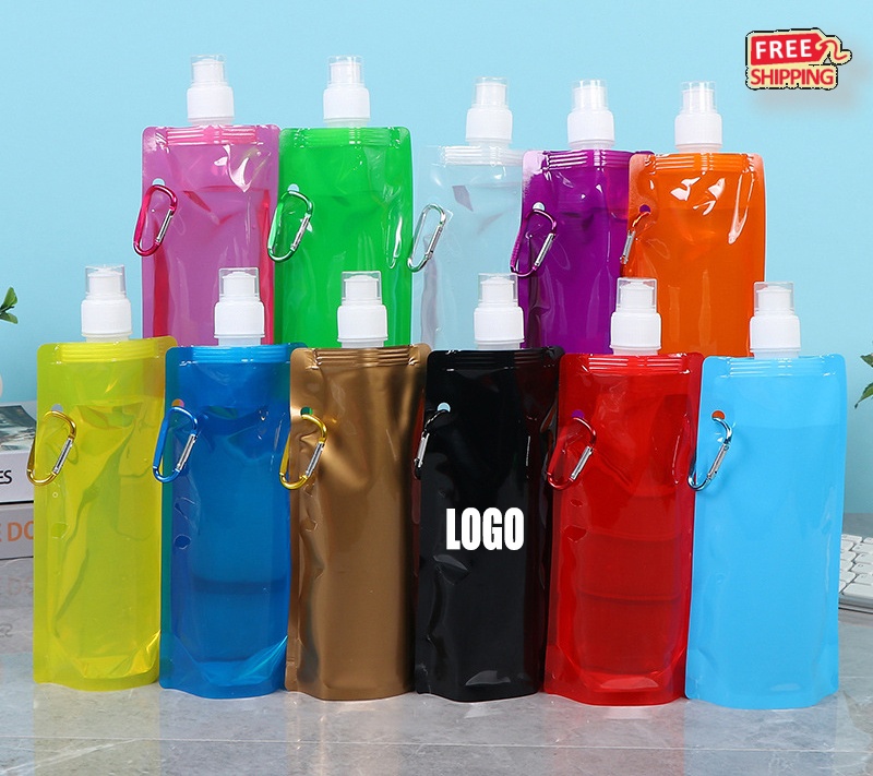 16 oz Collapsible Water Bottle with Carabiner 4