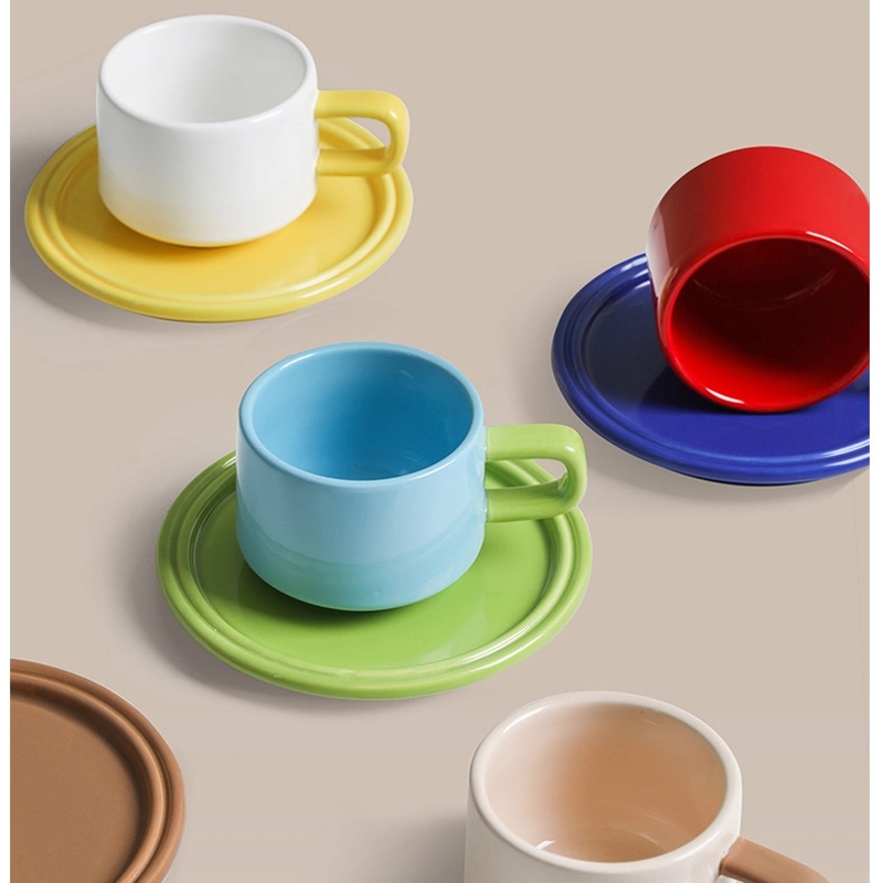Custom 8.4 OZ. Ceramic Tea Cup Coffee Mug with Saucer Set 9