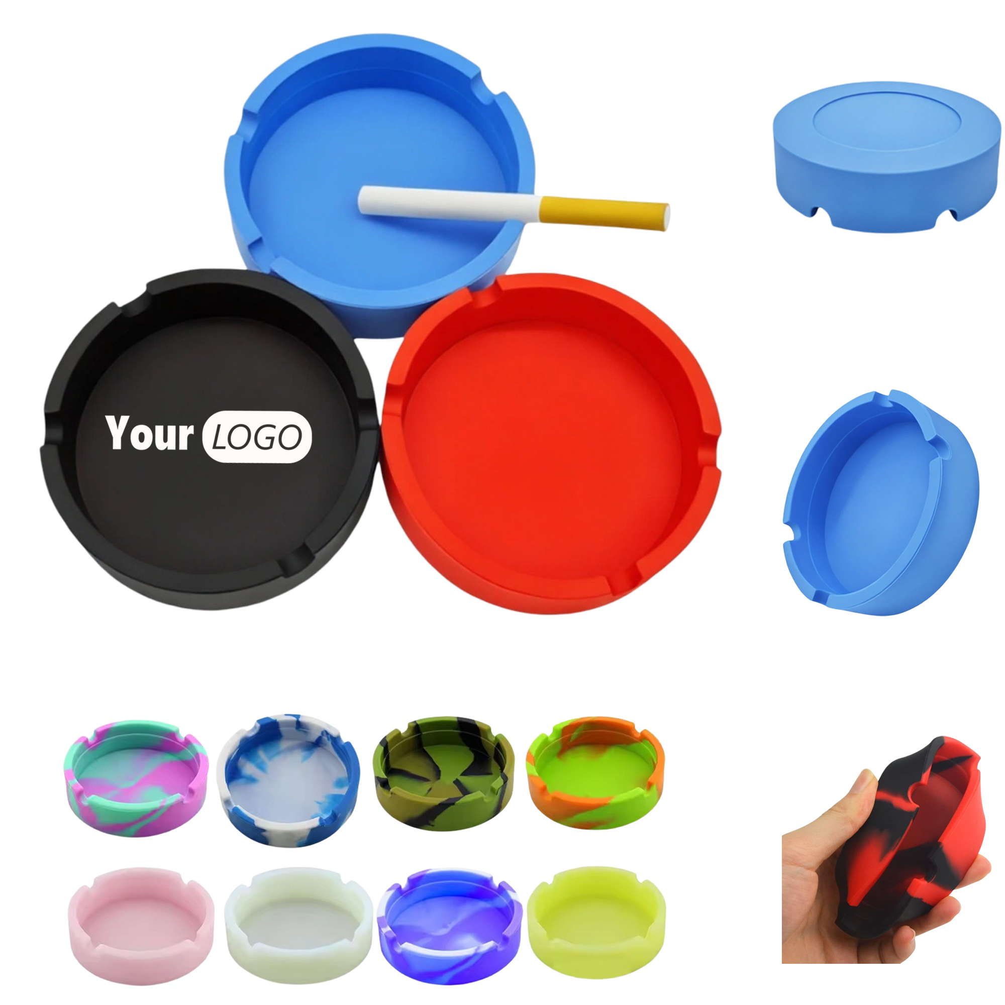Various Colors Round Silicone Ashtray MOQ 50 3