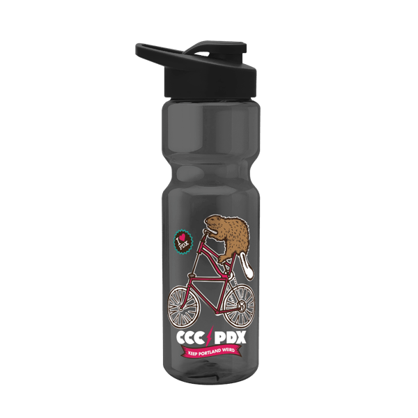 Blazer 28oz Transparent Bike Bottle w/Drink-thru Lid 27