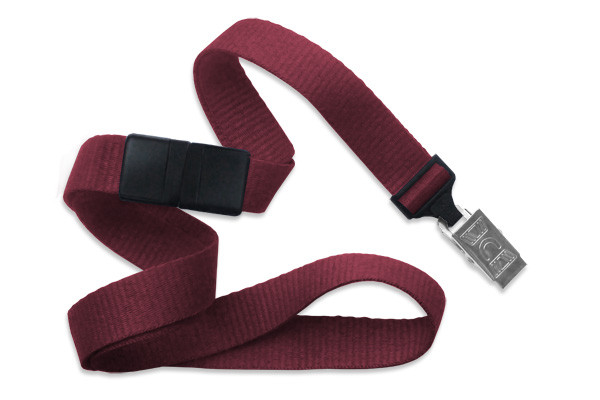 5/8" Blank Breakaway Lanyard w/Bulldog Clip (Maroon Red) 2