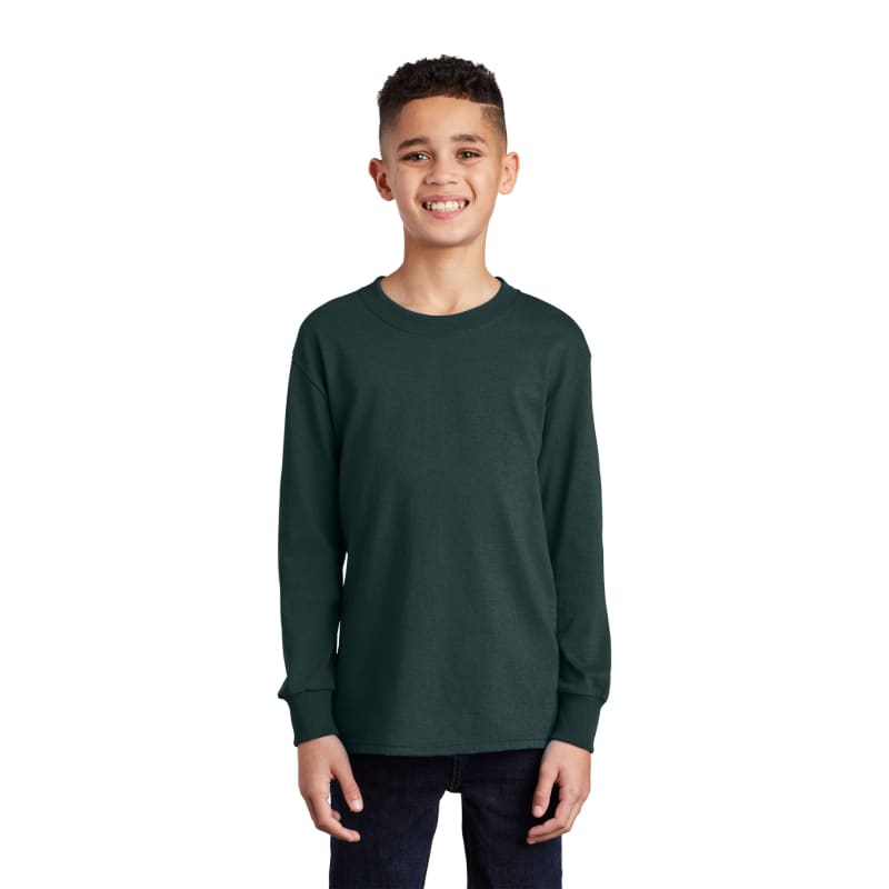 Port & Company Youth Long Sleeve Core Cotton Tee. 121