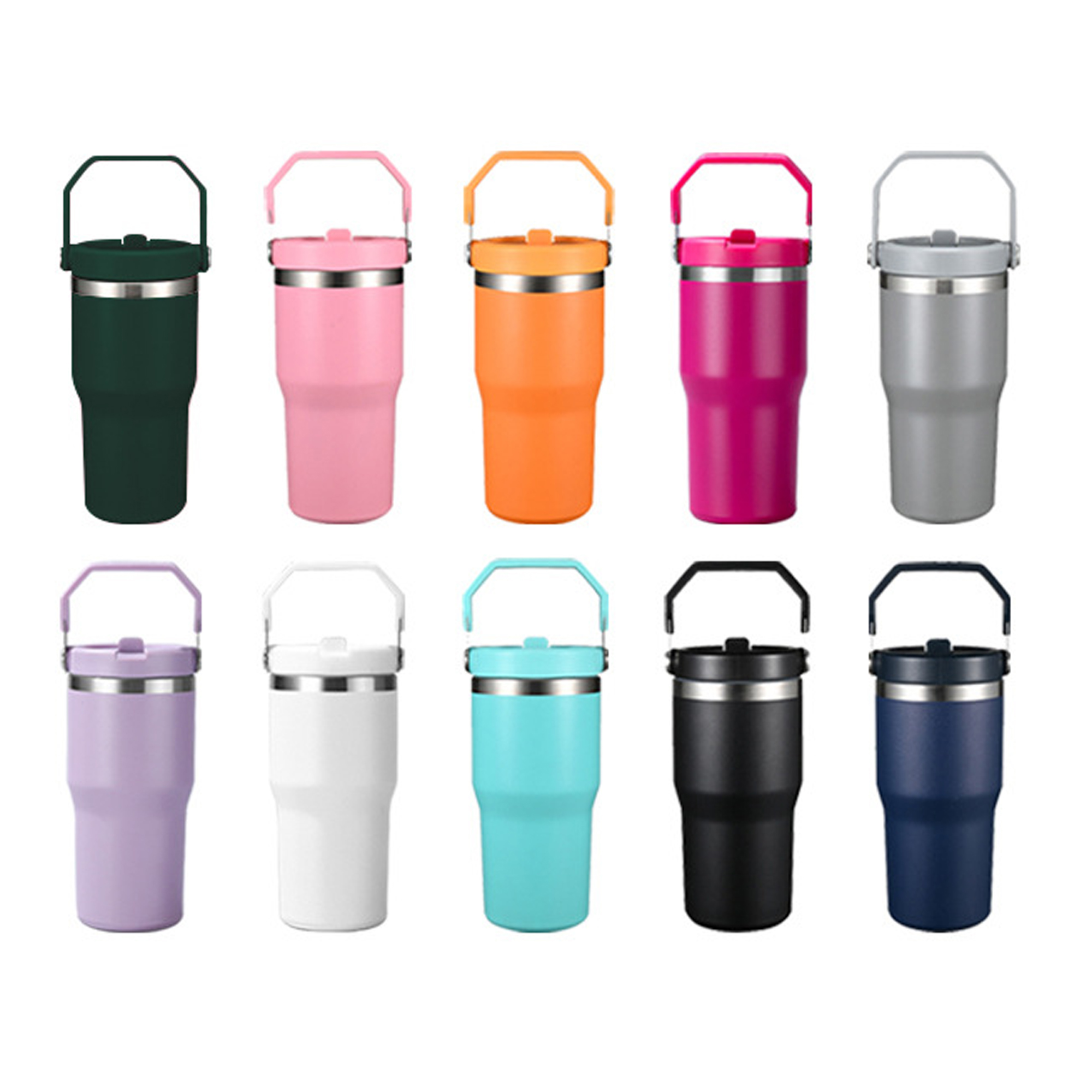 20oz Tumbler with Handle and Straw Lid 5