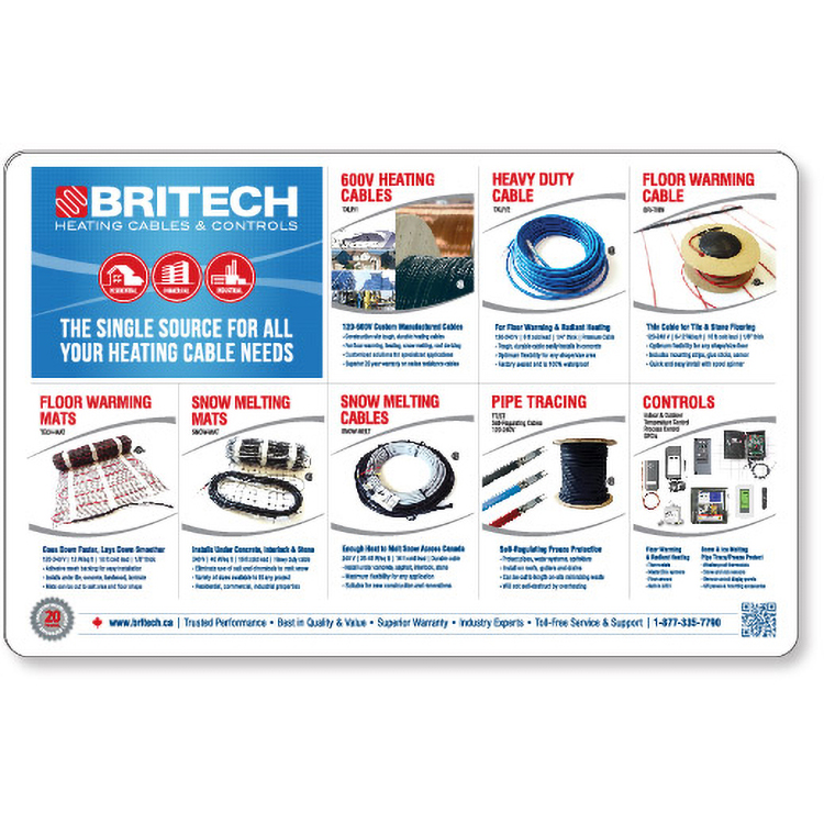 Counter Mat 1/16" White Synthetic Rubber 14" x 22" Rectangle round corners Full Colour Imprint 2