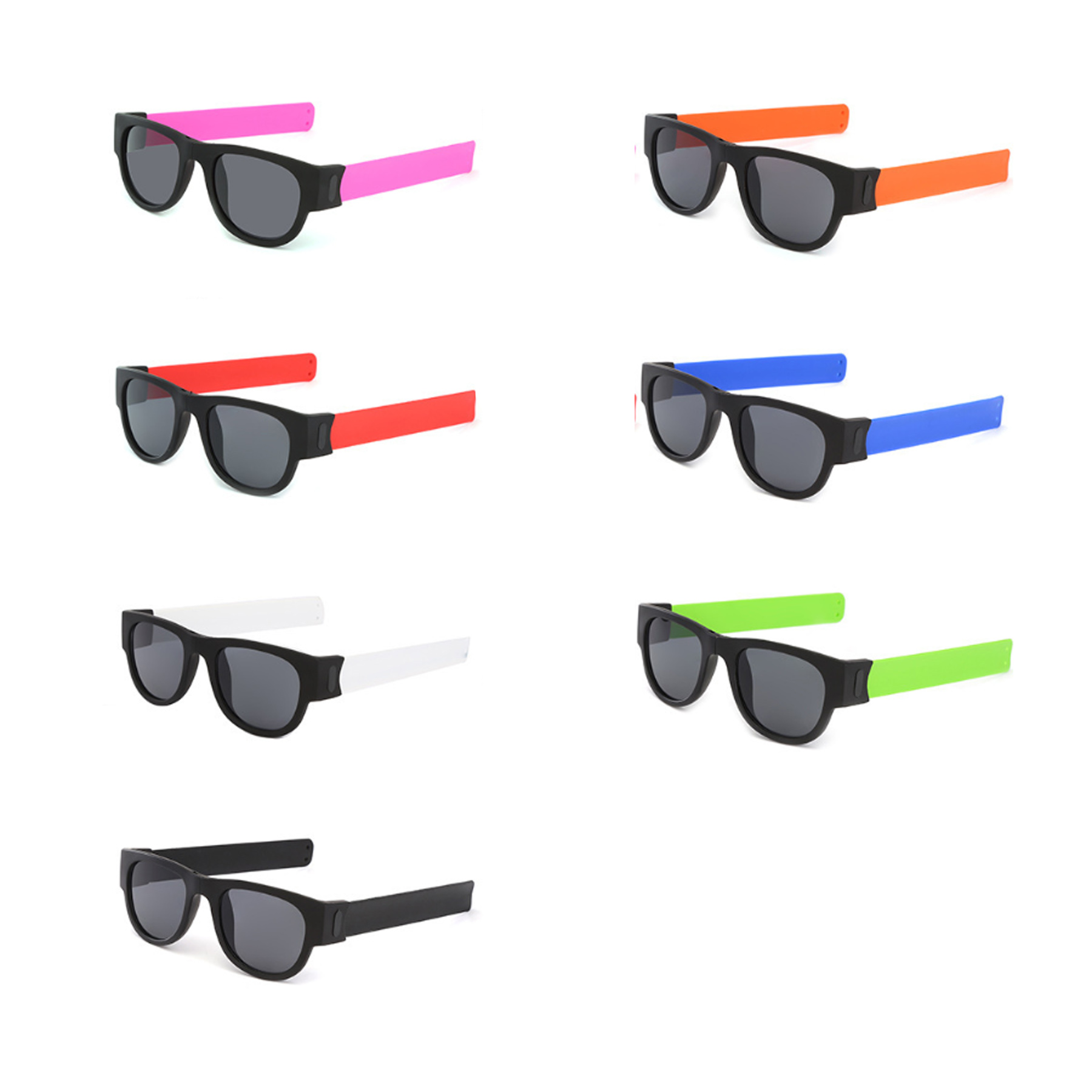 Foldable Sunglasses with Slap Bracelet Arms with UV400 1