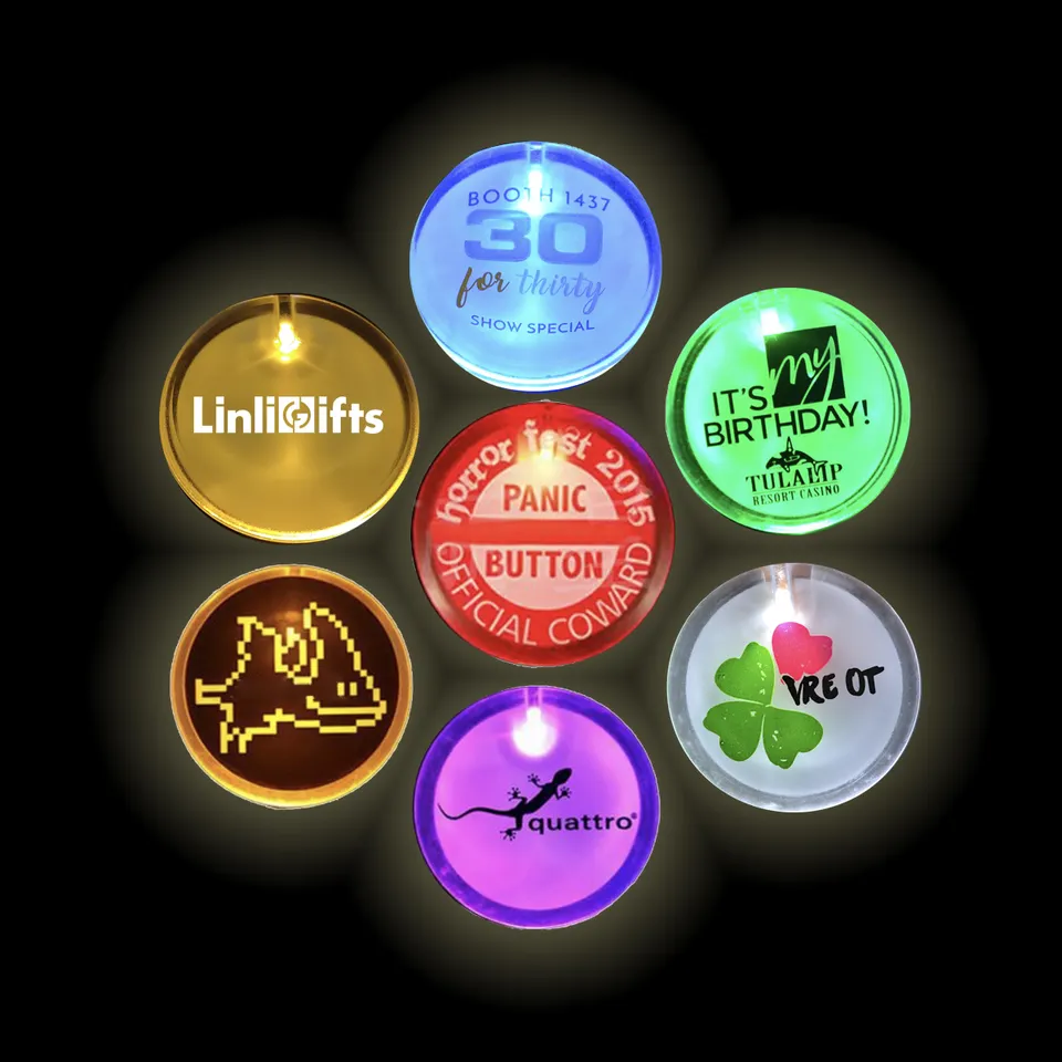 Lighted Glow LED Button / Pin Badge 2