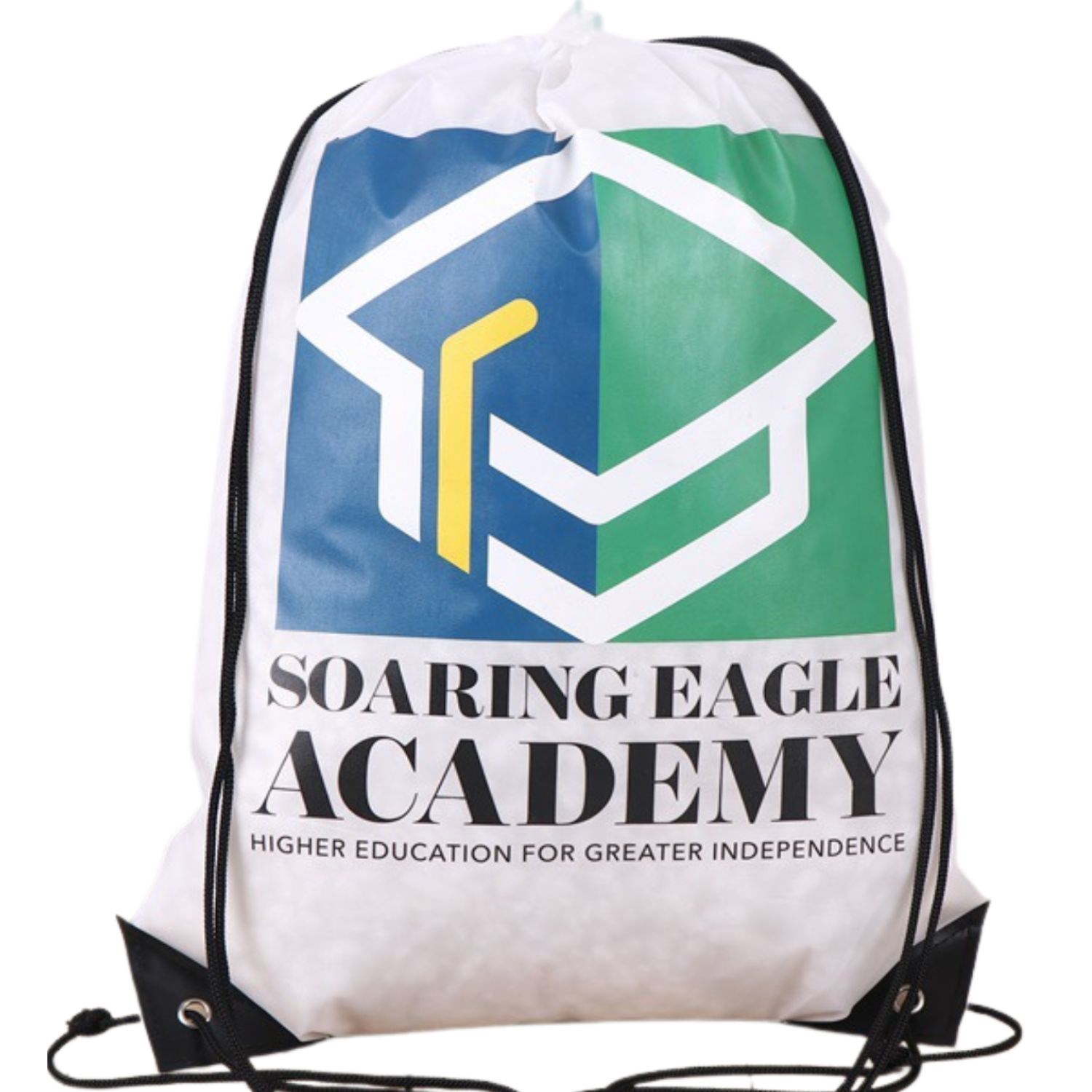 Premium 210D Polyester Full Color Drawstring Bag w/ Reinforced Edge (14" x 18") 7
