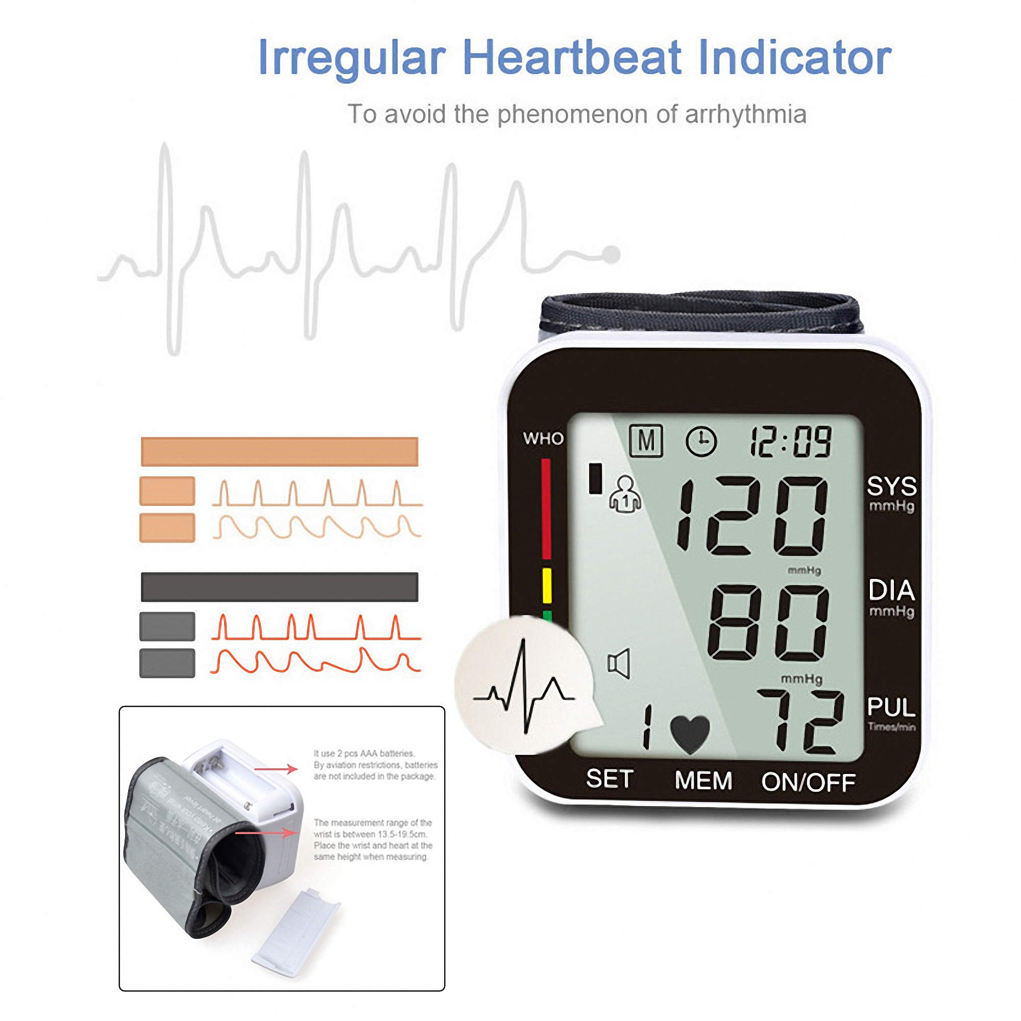 Digital Blood Pressure Monitor Wrist Cuff 4