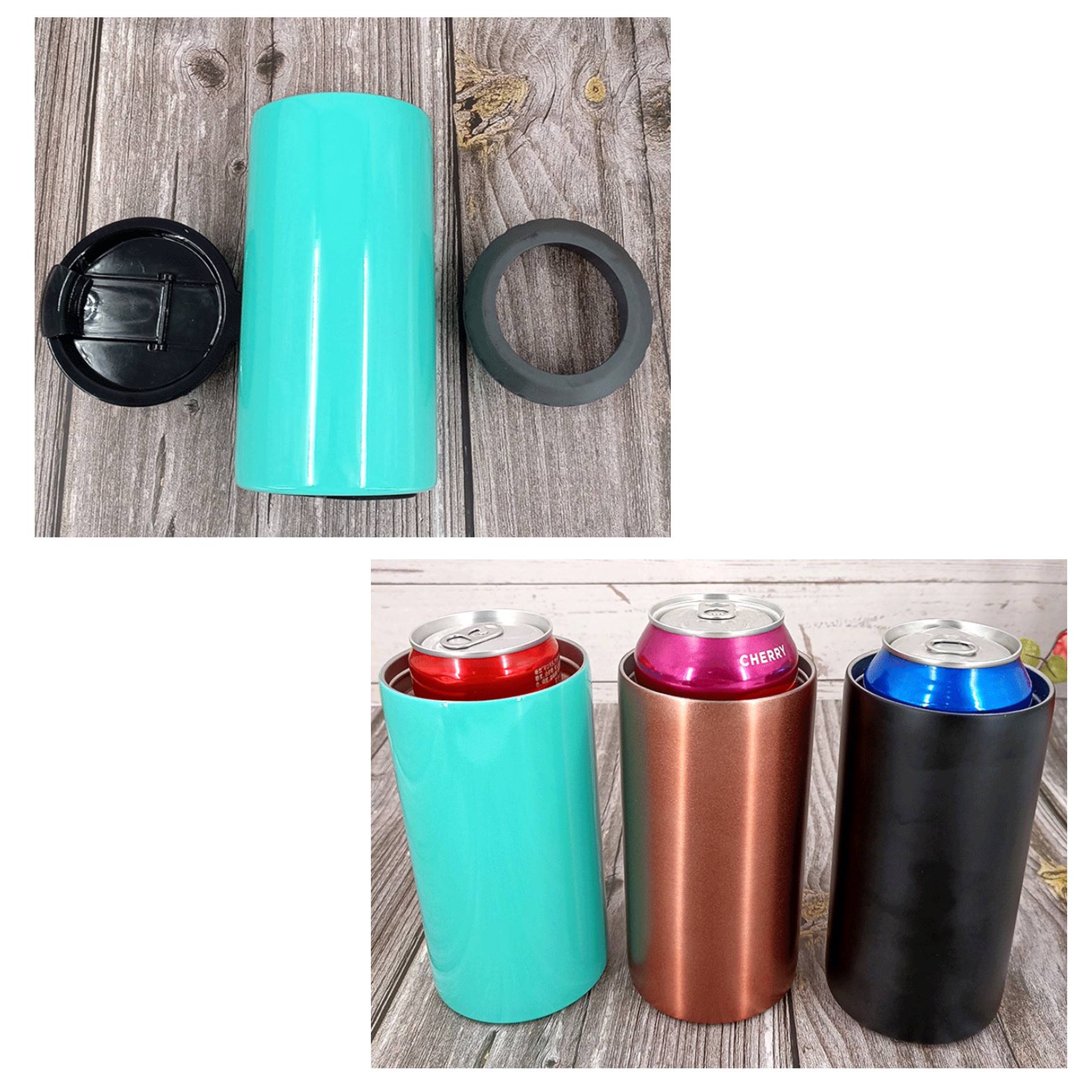 Custom 16 oz Stainless Steel Can Cooler, custom koozie with logo imprint 4