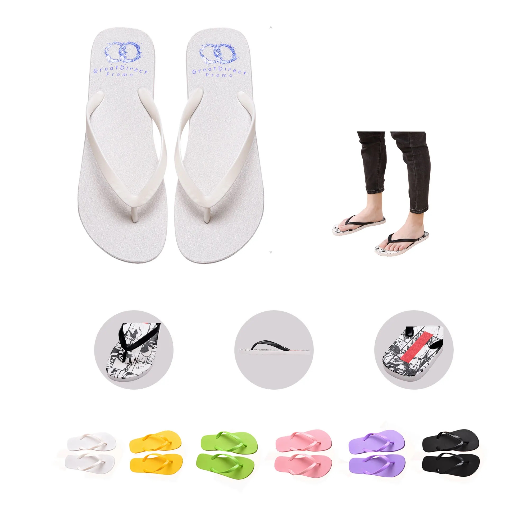 Full Color PVC Flip Flop MOQ 50 4