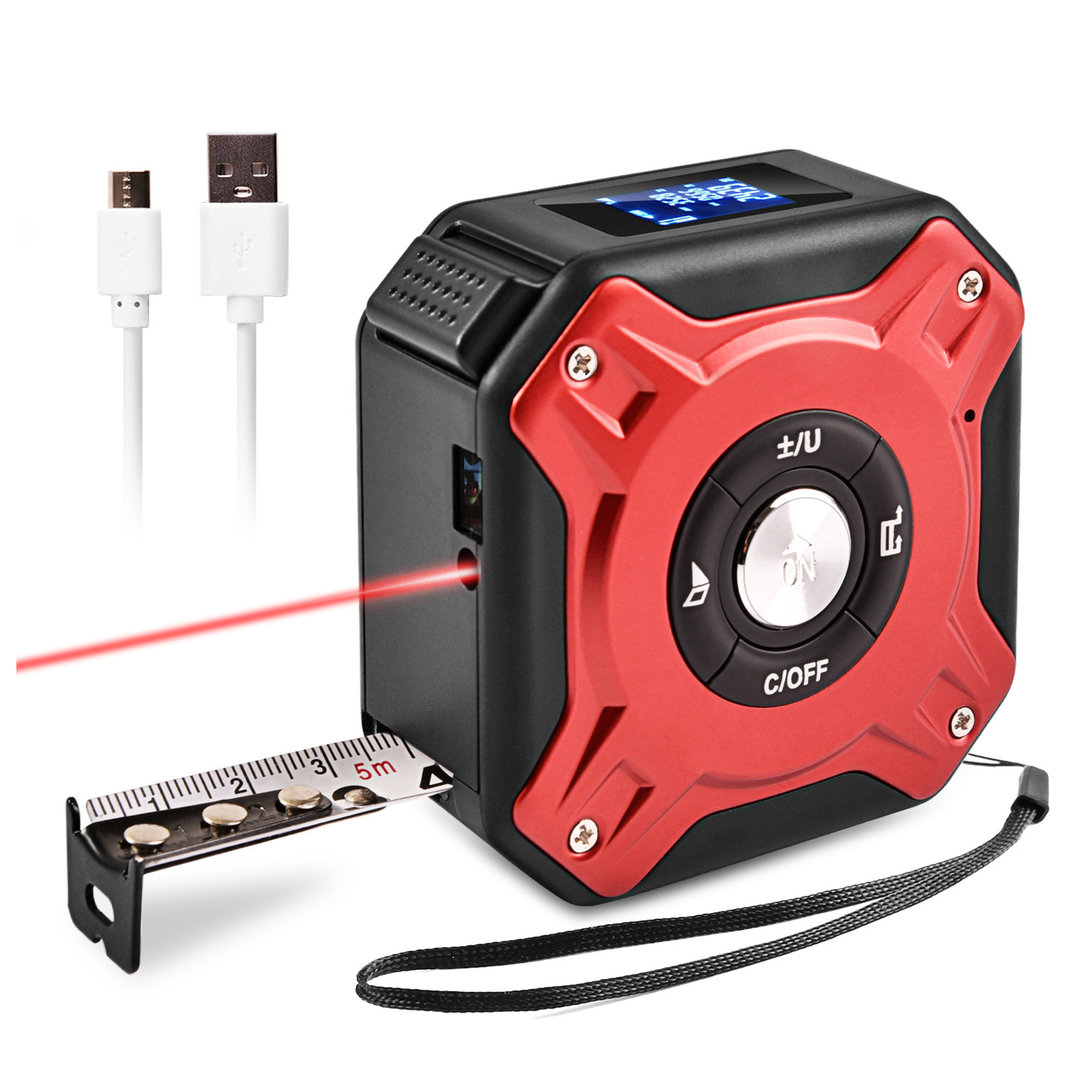 Aluminum Alloy Laser Tape Measure Rangefinder 3