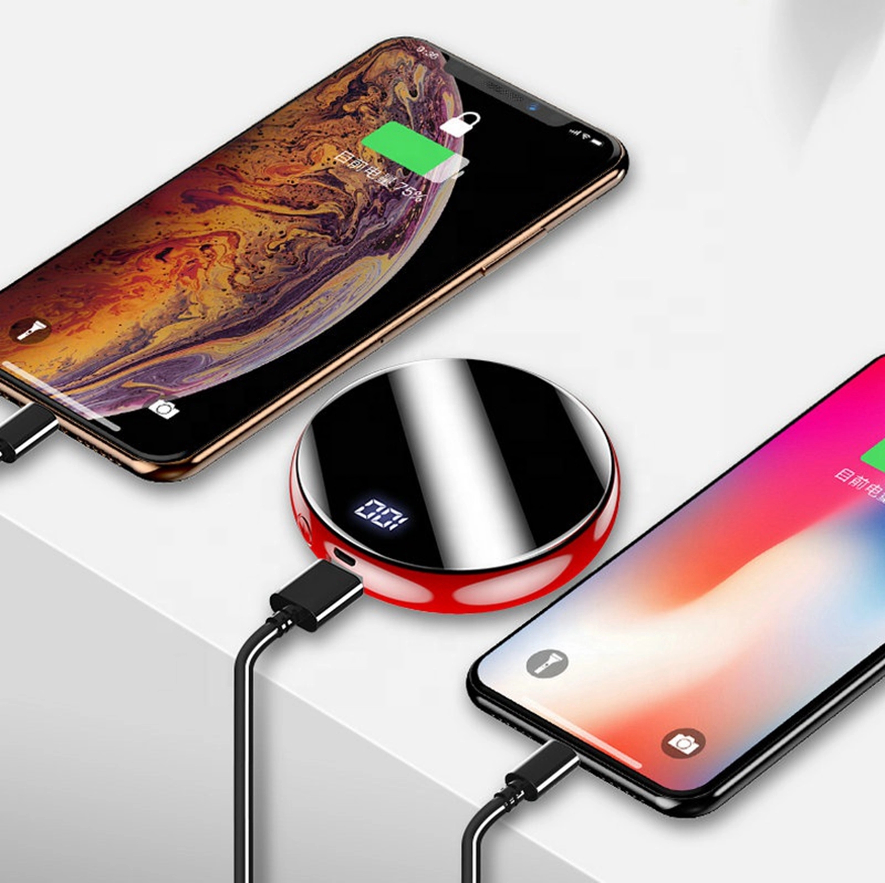 10000 mAh Round Mirror Power Bank 3