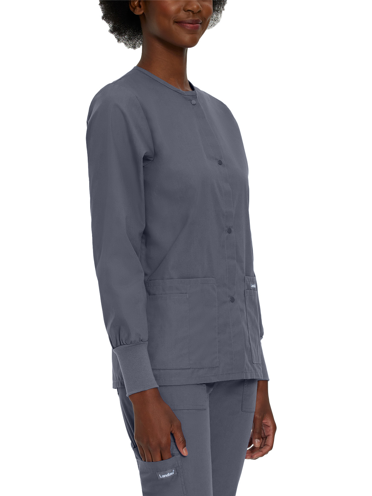 Landau - Essentials - Women's Four-Pocket Crew Neck Warm-Up Jacket 14