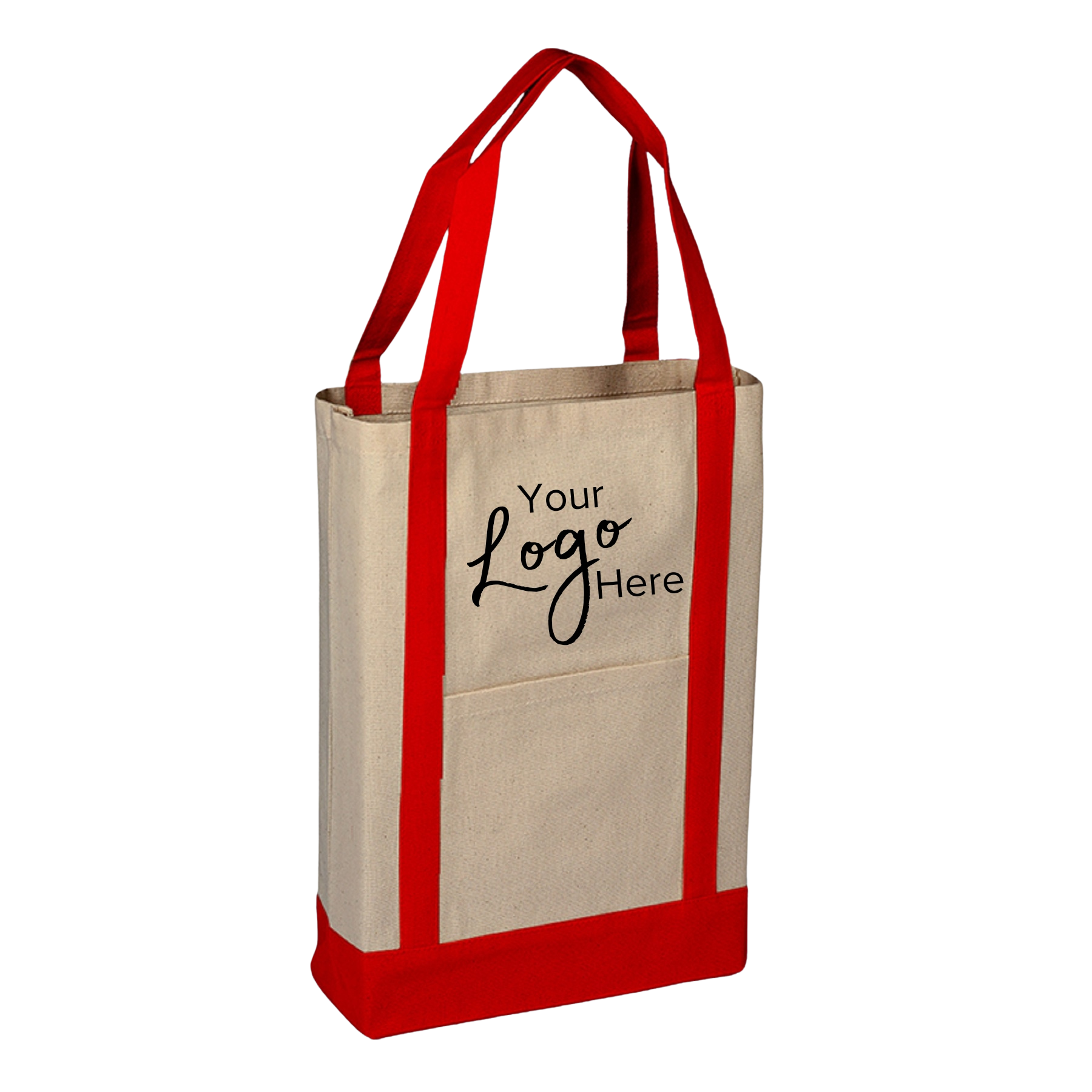 Two-Tone Canvas Deluxe Tote 14"W x 16"H x 4" Gusset Bag, custom tote bag with logo imprint 9