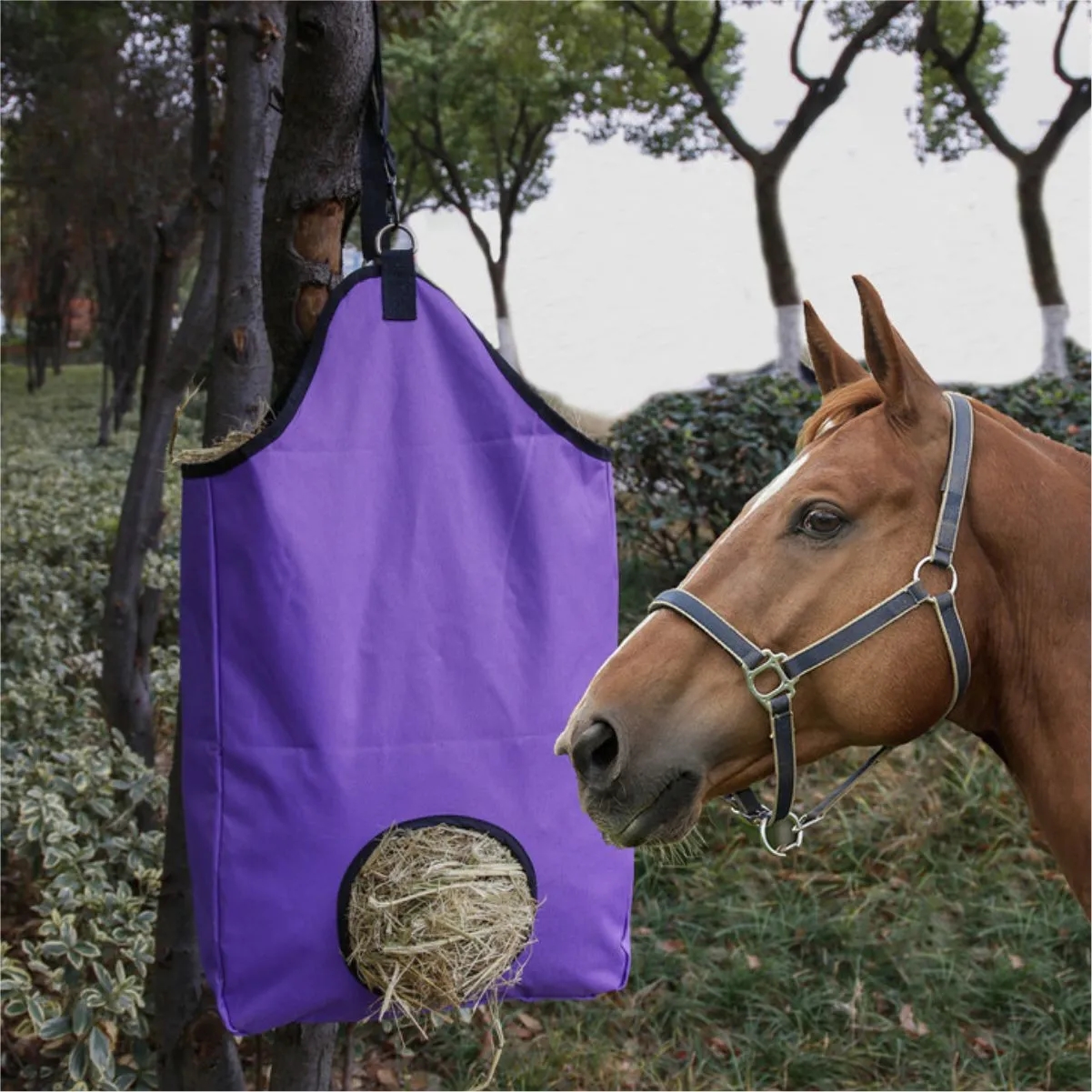 Durable Hanging Dry Grass Storage Weed Horse Hay Bag 3